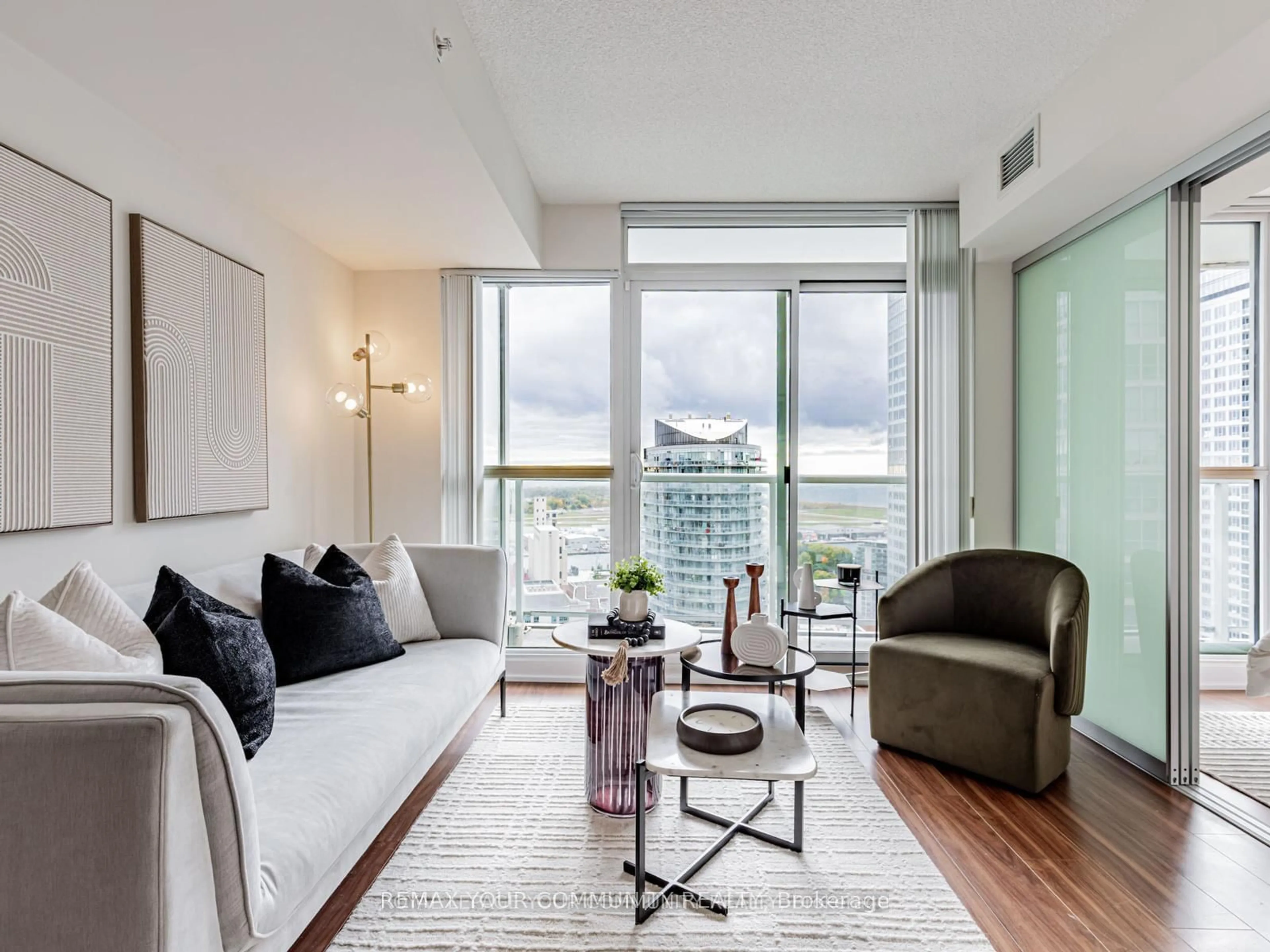 Living room with furniture, unknown for 85 Queens Wharf Rd #3002, Toronto Ontario M5V 0J9