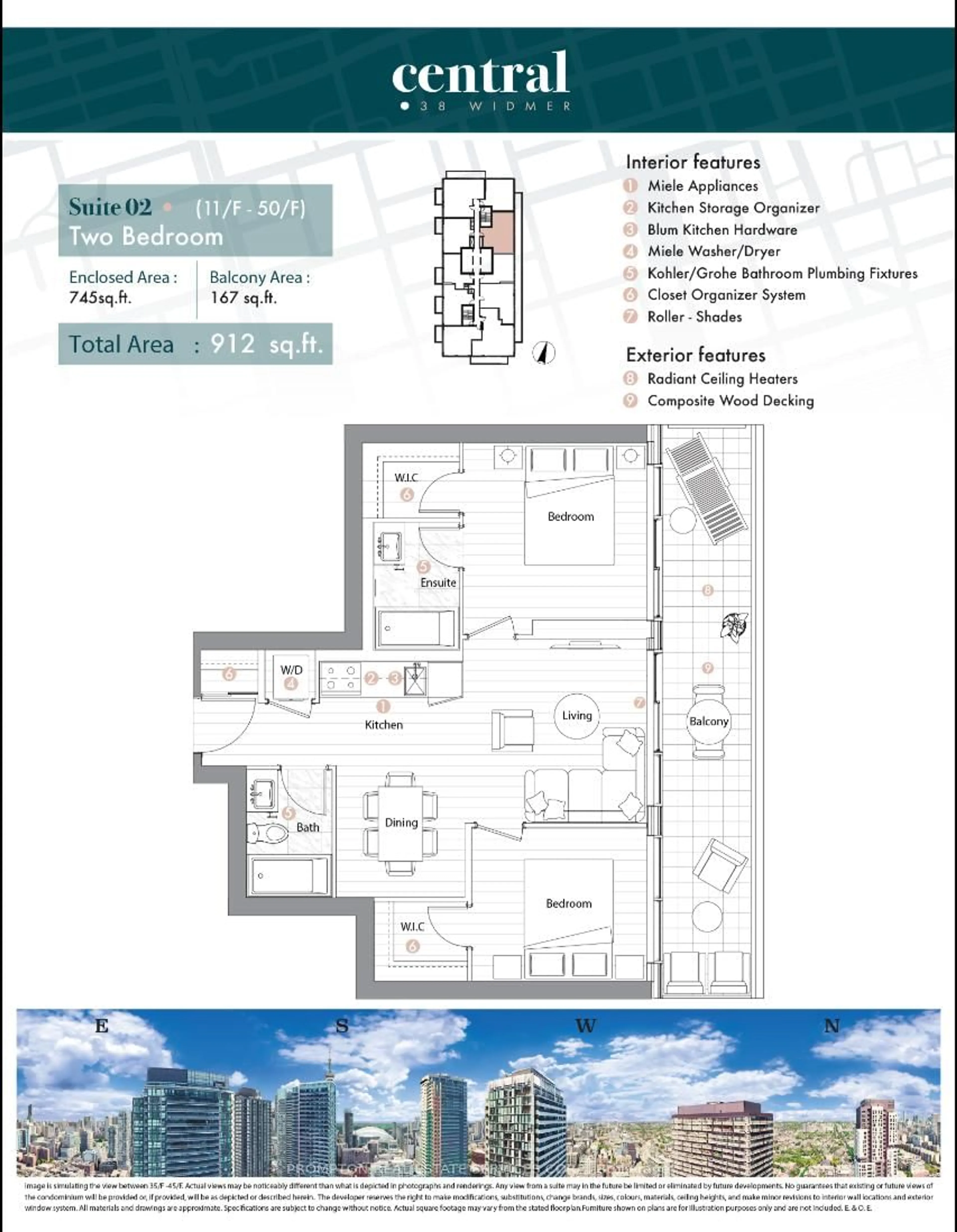 Floor plan for 38 Widmer St #3702, Toronto Ontario M5V 0P7