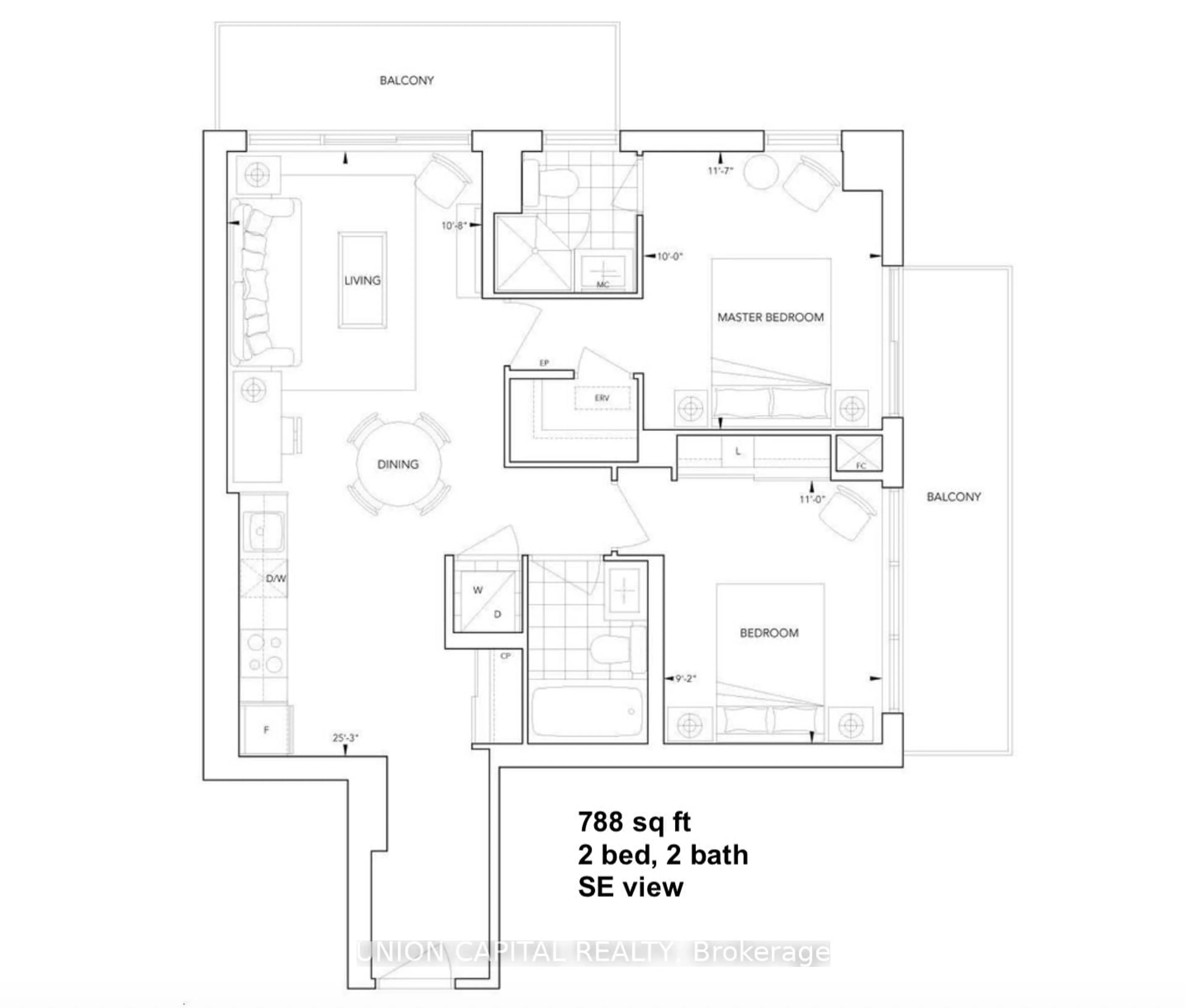 Floor plan for 101 Erskine Ave #507, Toronto Ontario M4P 0C5
