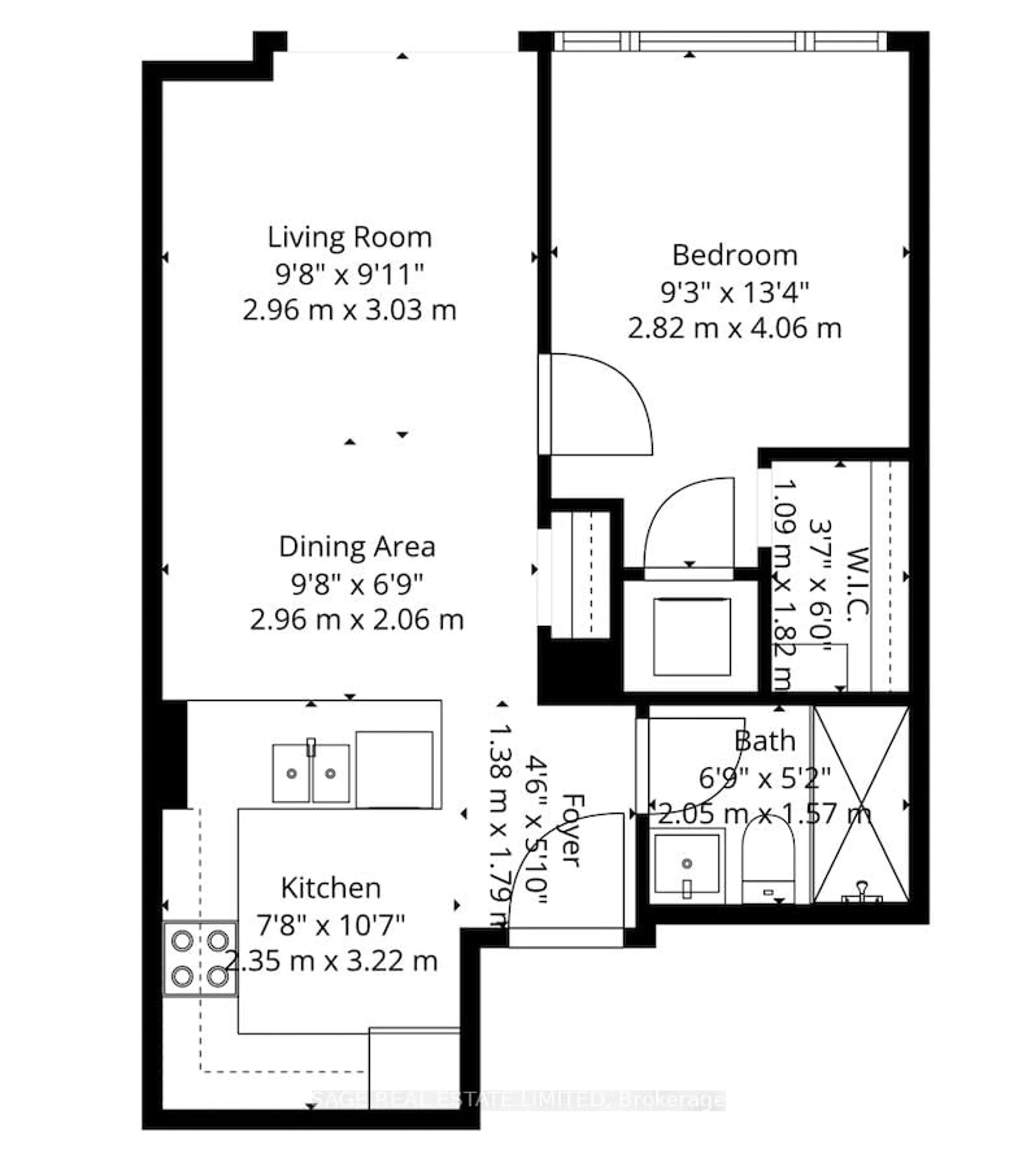 Floor plan for 36 Charlotte St #603, Toronto Ontario M5V 3P7