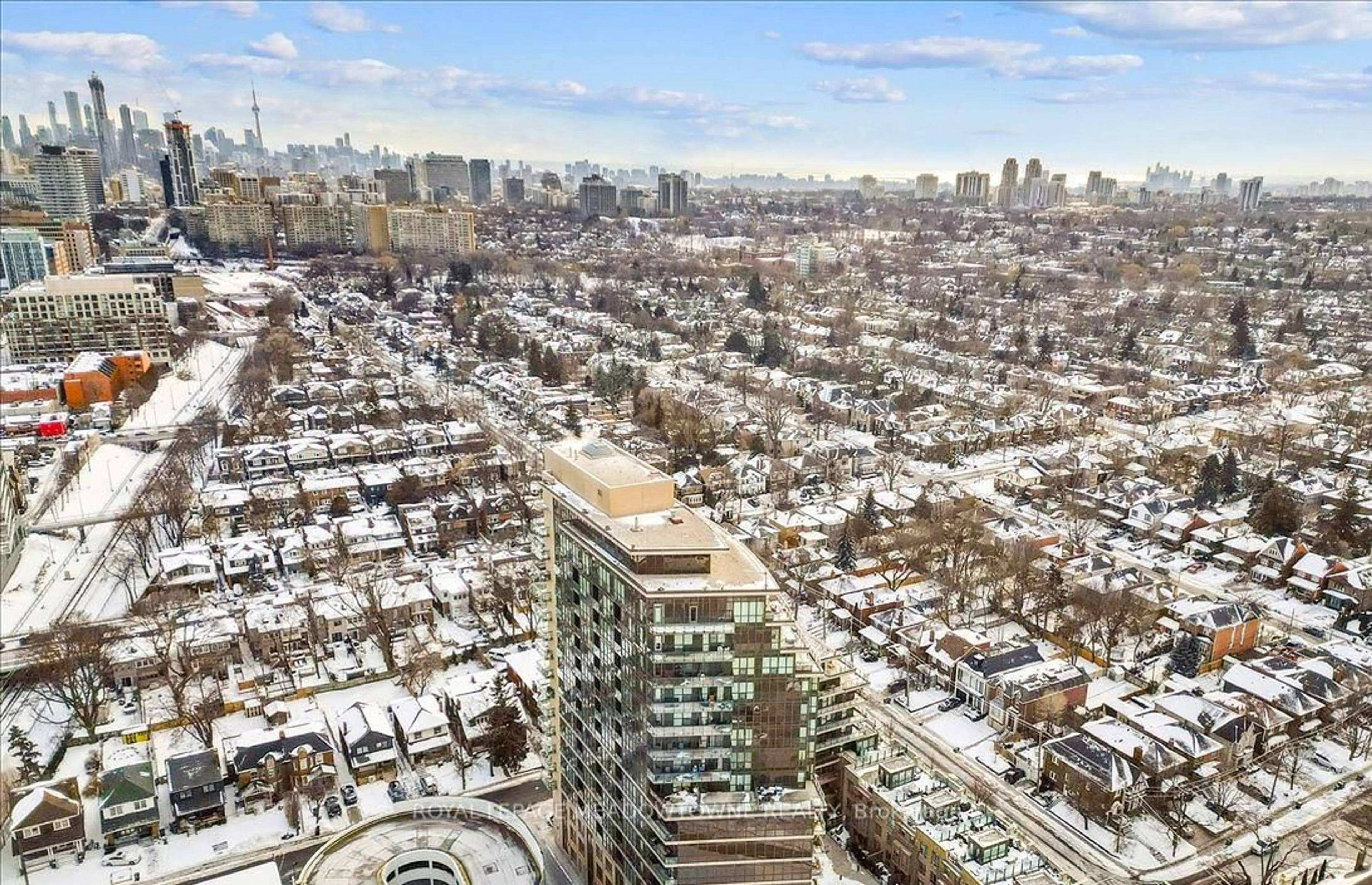 A pic from outside/outdoor area/front of a property/back of a property/a pic from drone, city buildings view from balcony for 60 Berwick Ave #1202, Toronto Ontario M5P 0A3