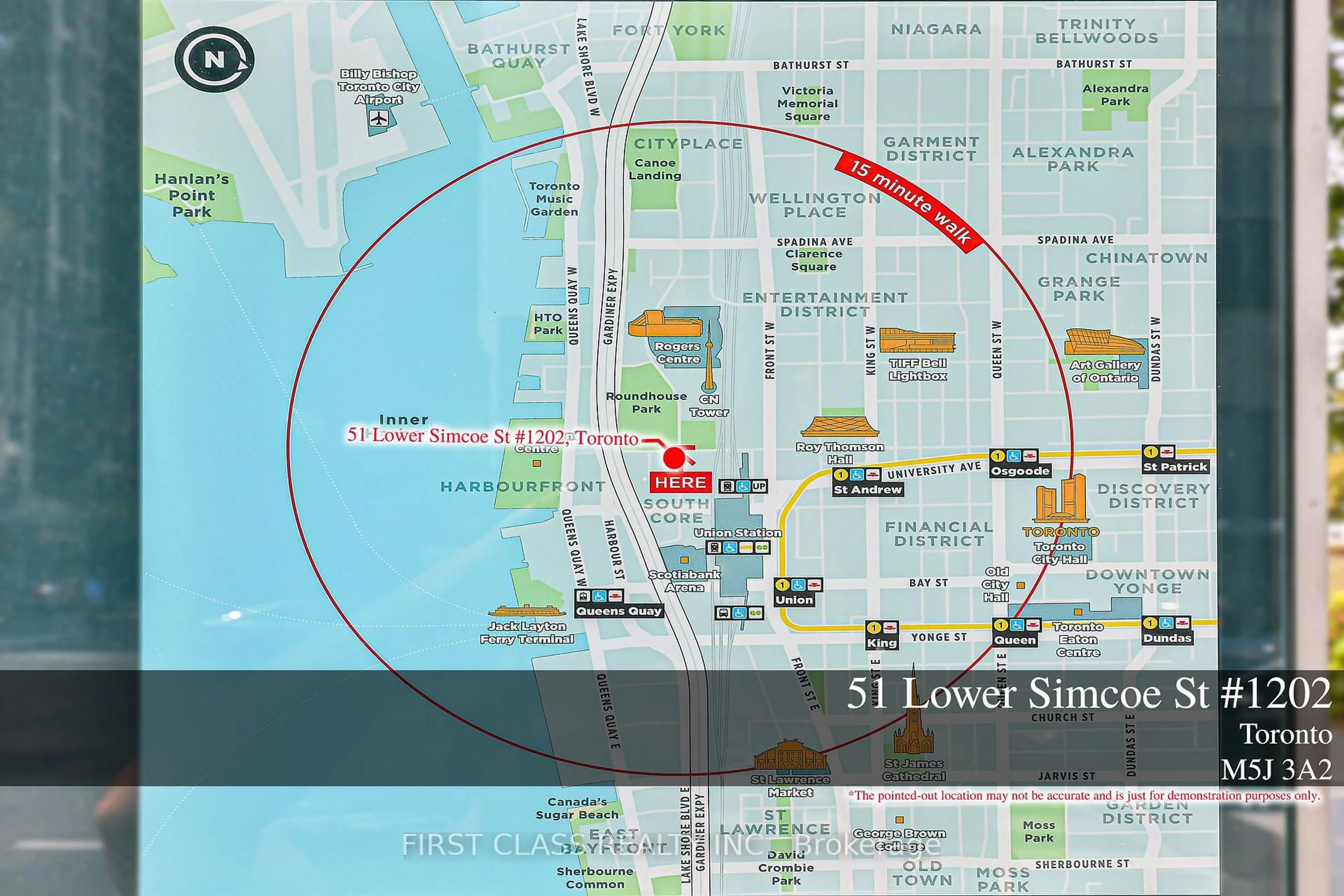 Picture of a map for 51 Lower Simcoe St #1202, Toronto Ontario M5J 3A2