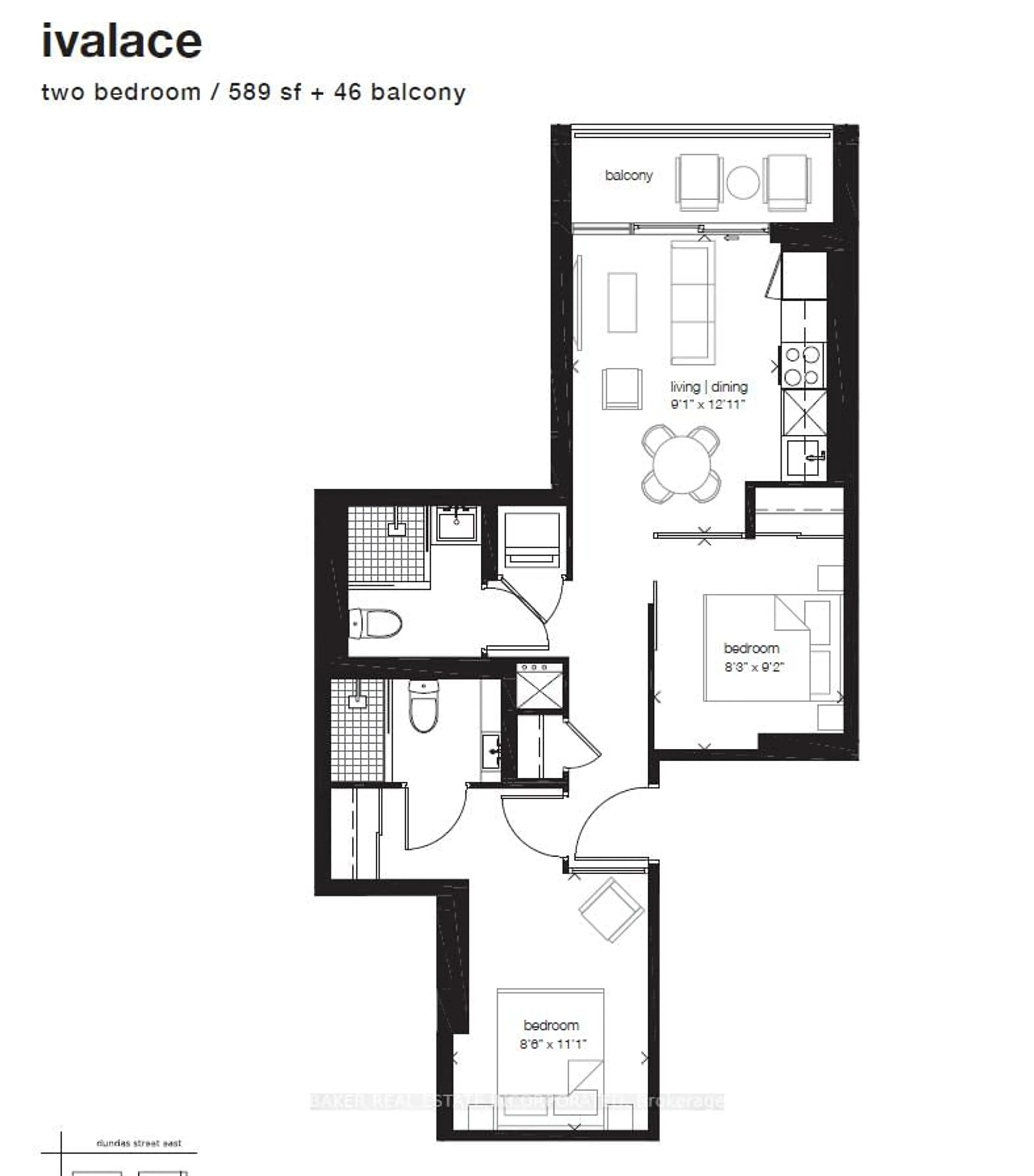 Floor plan for 65 Mutual St #412, Toronto Ontario M5B 0E5