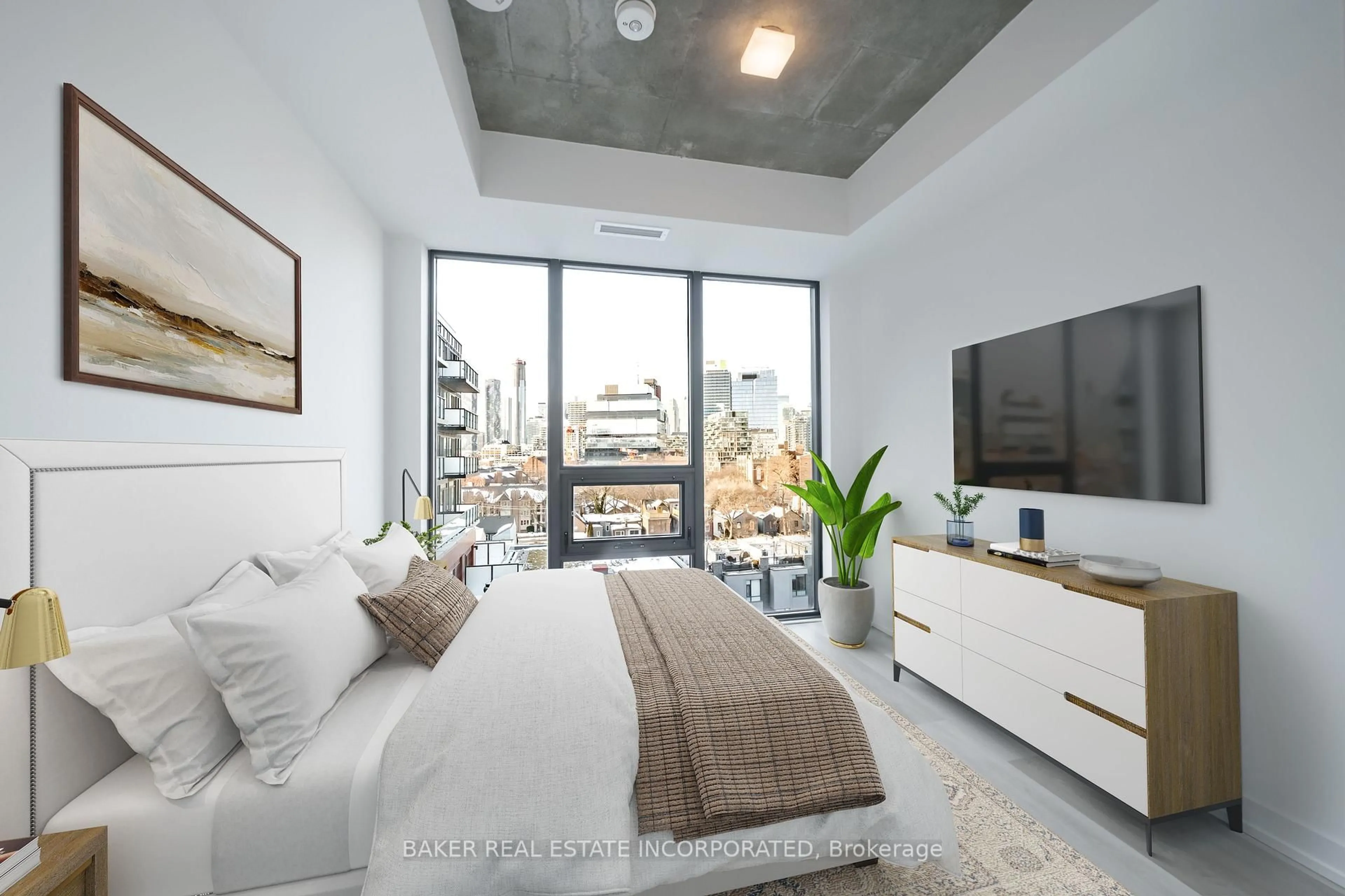 Bedroom with bed, unknown for 28 Eastern Ave #705, Toronto Ontario M5A 0Y2