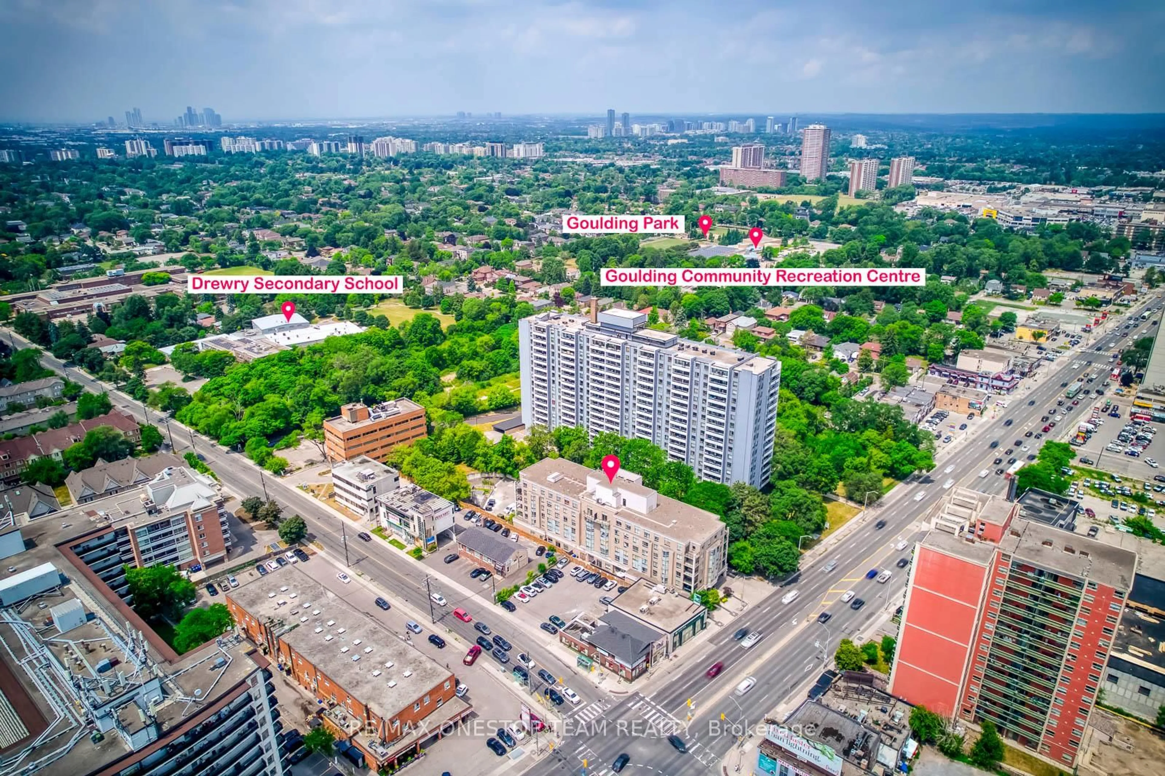 A pic from outside/outdoor area/front of a property/back of a property/a pic from drone, city buildings view from balcony for 5940 Yonge St #303, Toronto Ontario M2M 4M6