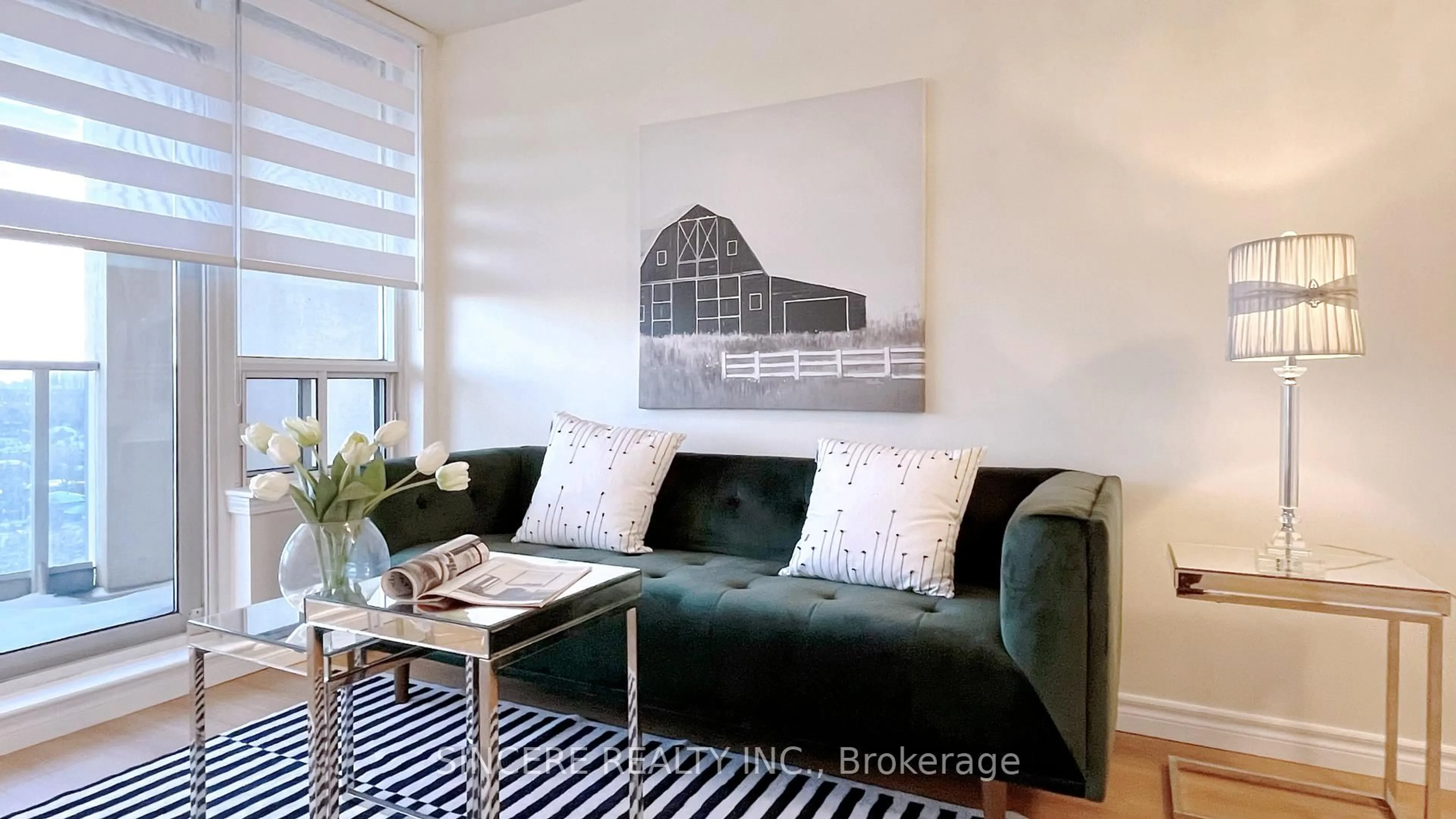 Living room with furniture, unknown for 1 Rean Dr #1510, Toronto Ontario M2K 3C1