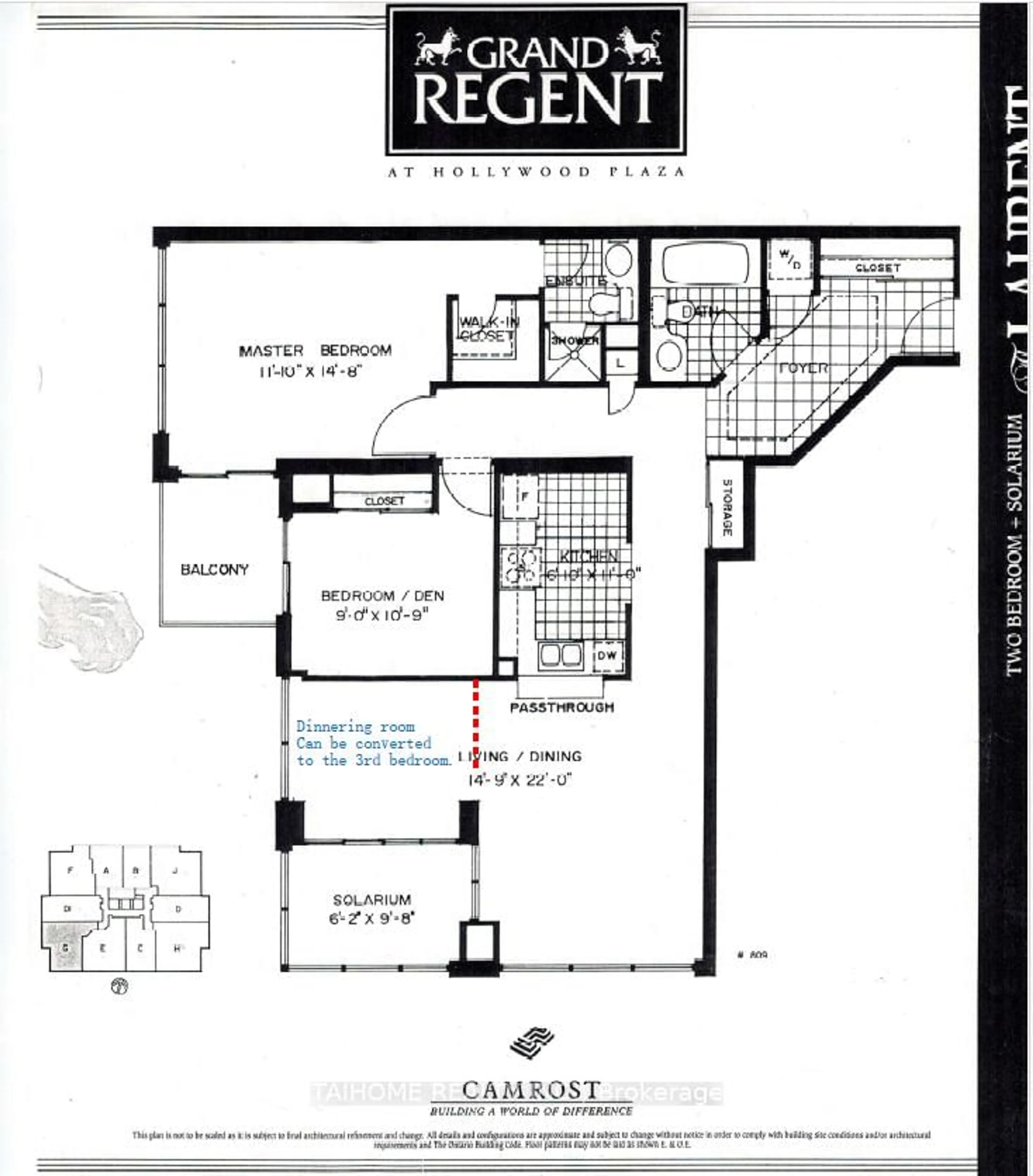 Floor plan for 28 Hollywood Ave #809, Toronto Ontario M2N 6S4