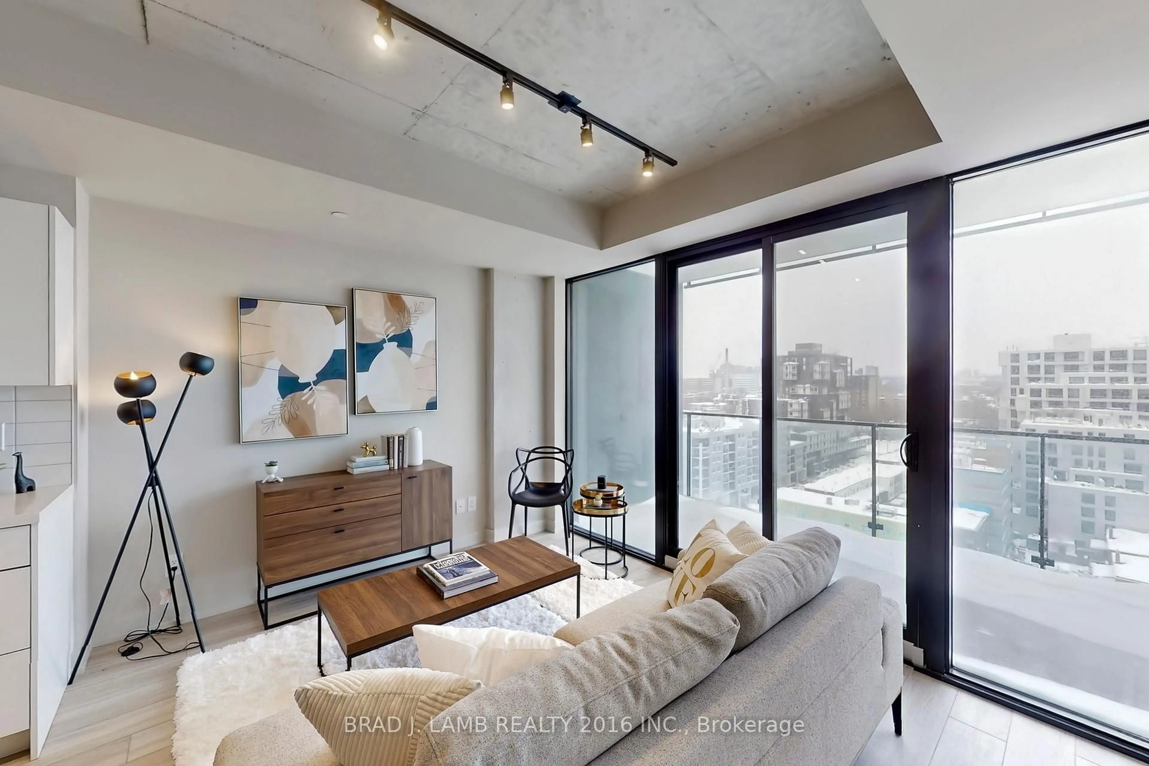 Living room with furniture, cement floor for 458 Richmond St #1207, Toronto Ontario M5V 0S9