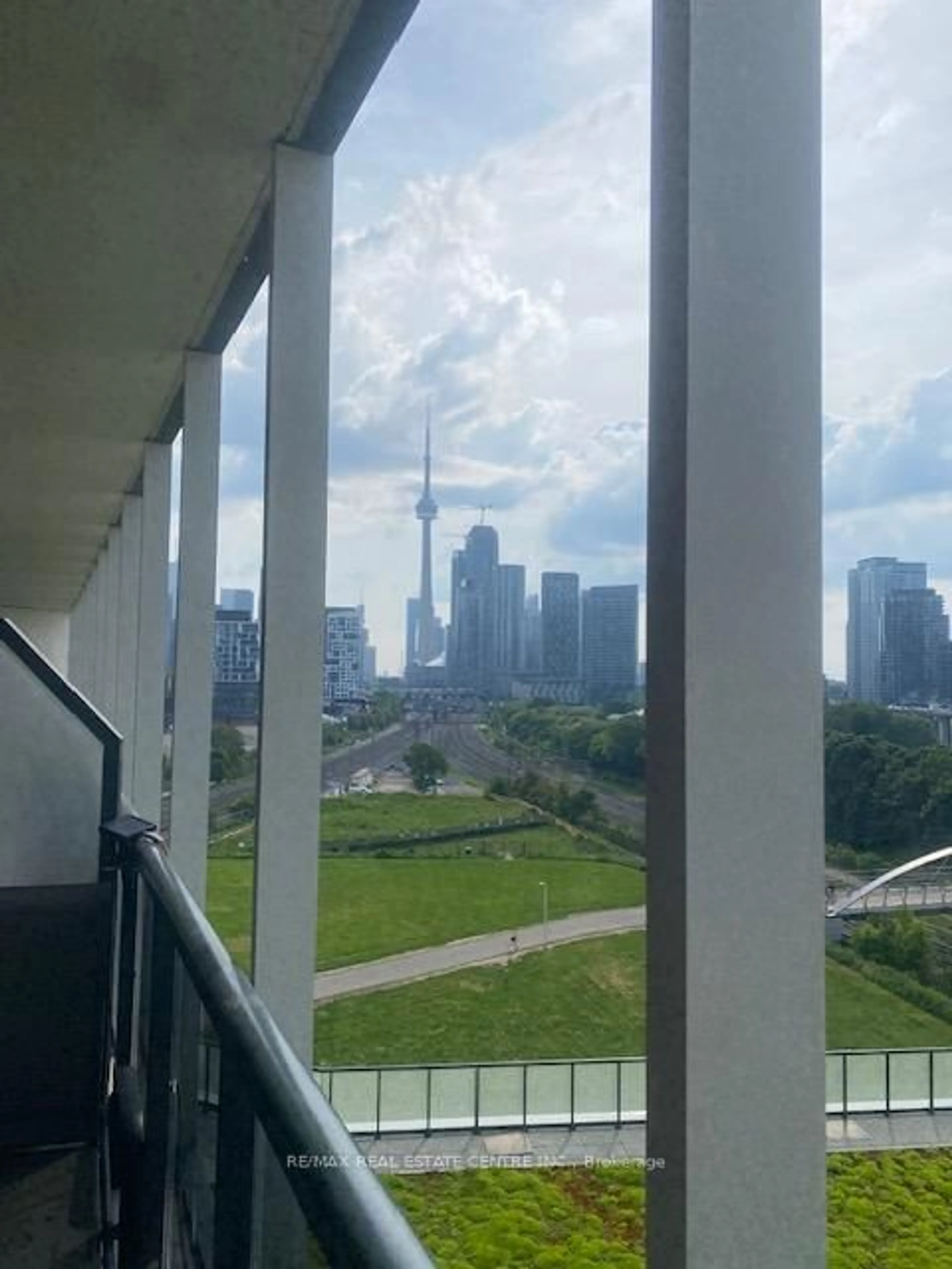 Balcony in the apartment, city buildings view from balcony for 30 Ordnance St #701, Toronto Ontario M6K 1A2
