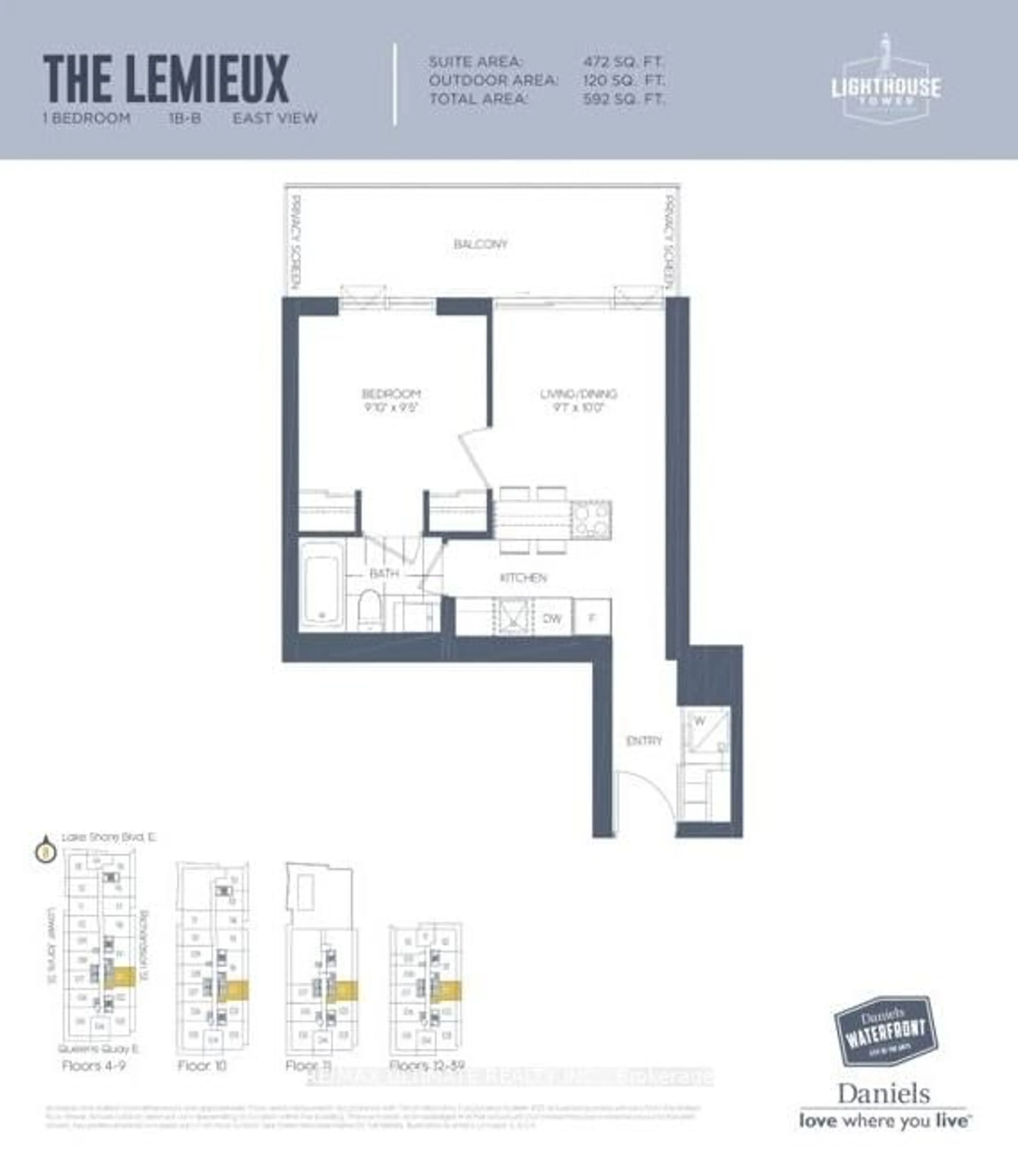 Floor plan for 15 Lower Jarvis St #1101, Toronto Ontario M5E 0C4