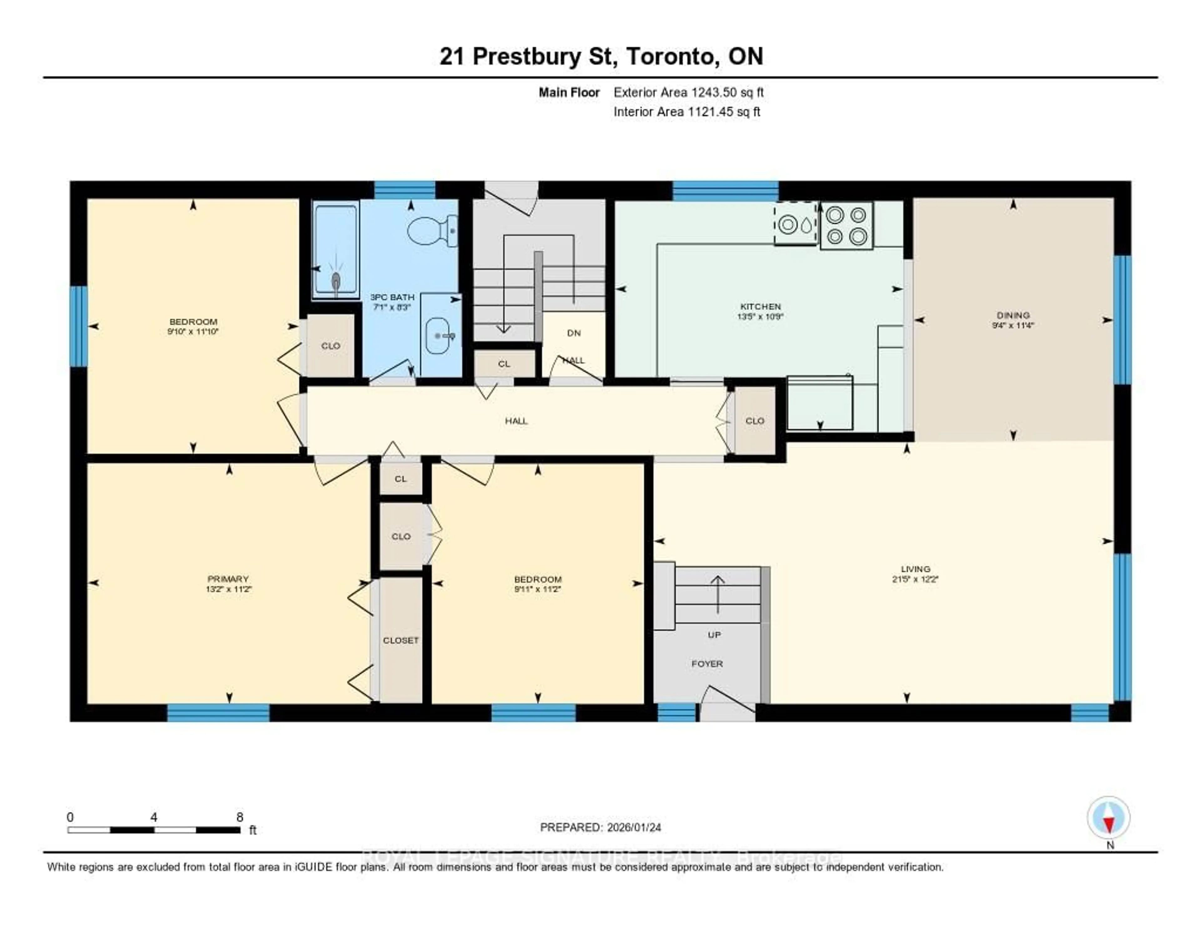 Floor plan for 21 Prestbury St, Toronto Ontario M4A 2H9