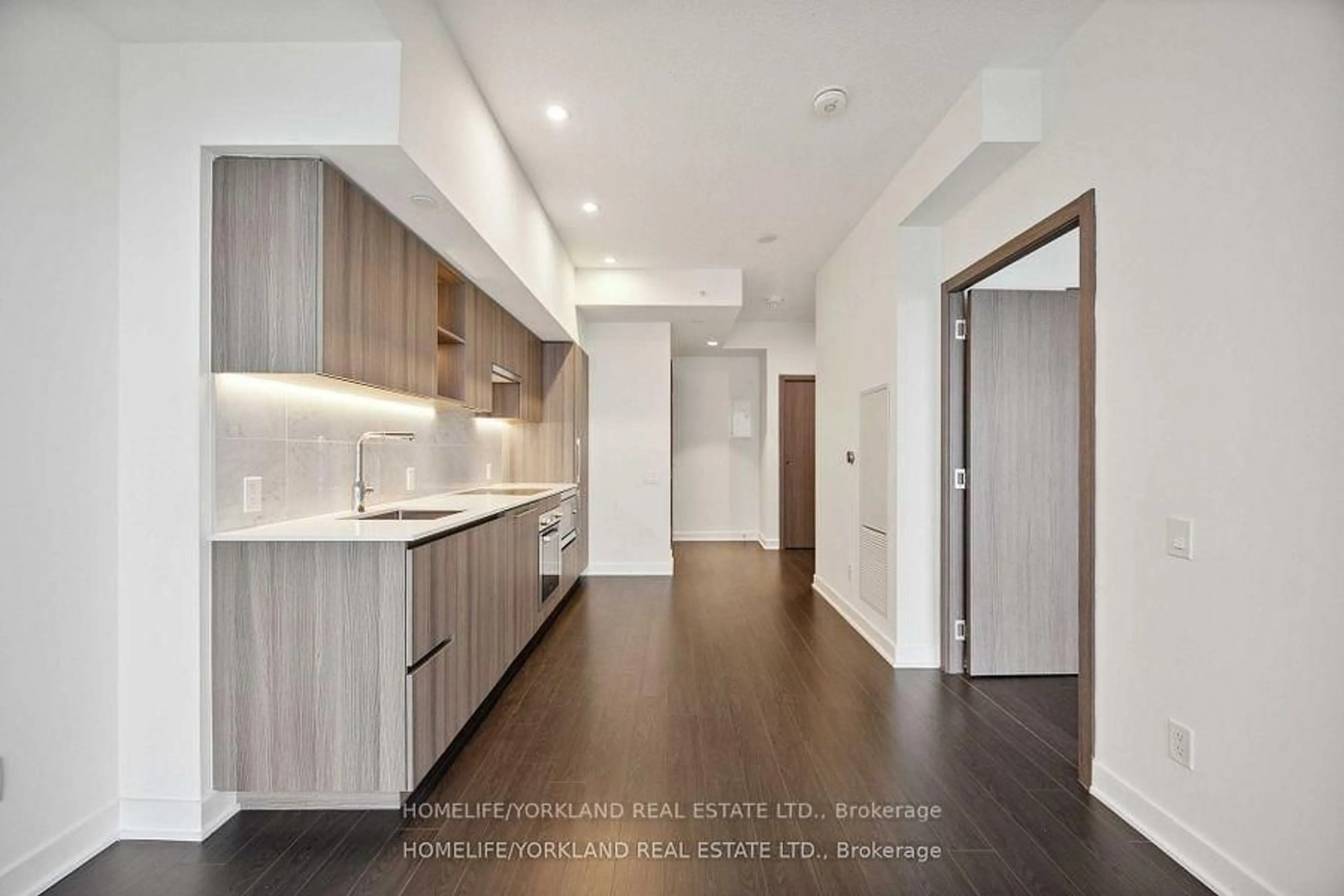 Open concept kitchen, wood/laminate floor for 17 Bathurst St #4205, Toronto Ontario M5V 0N1