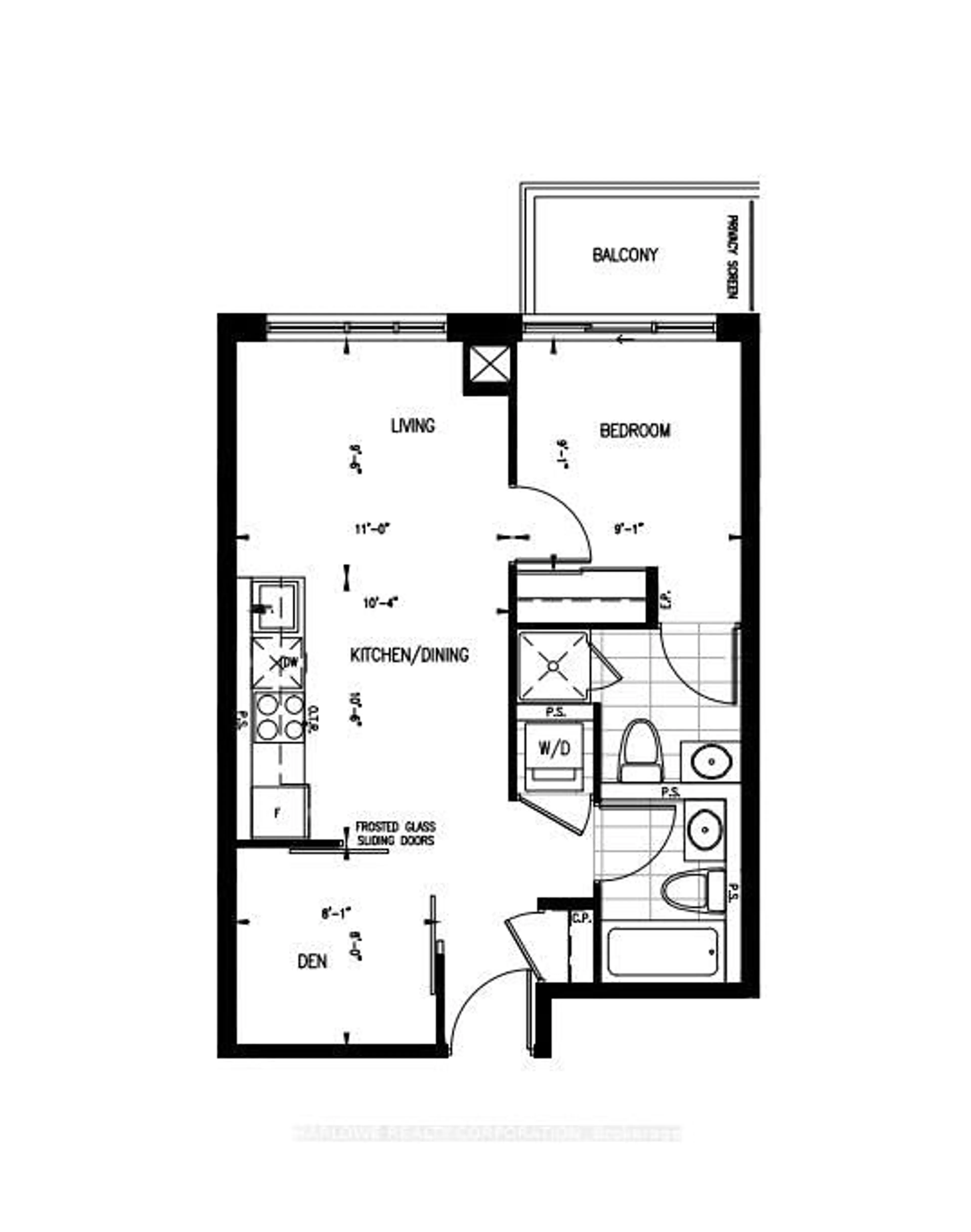 Floor plan for 543 Richmond St #532, Toronto Ontario M5V 0W9
