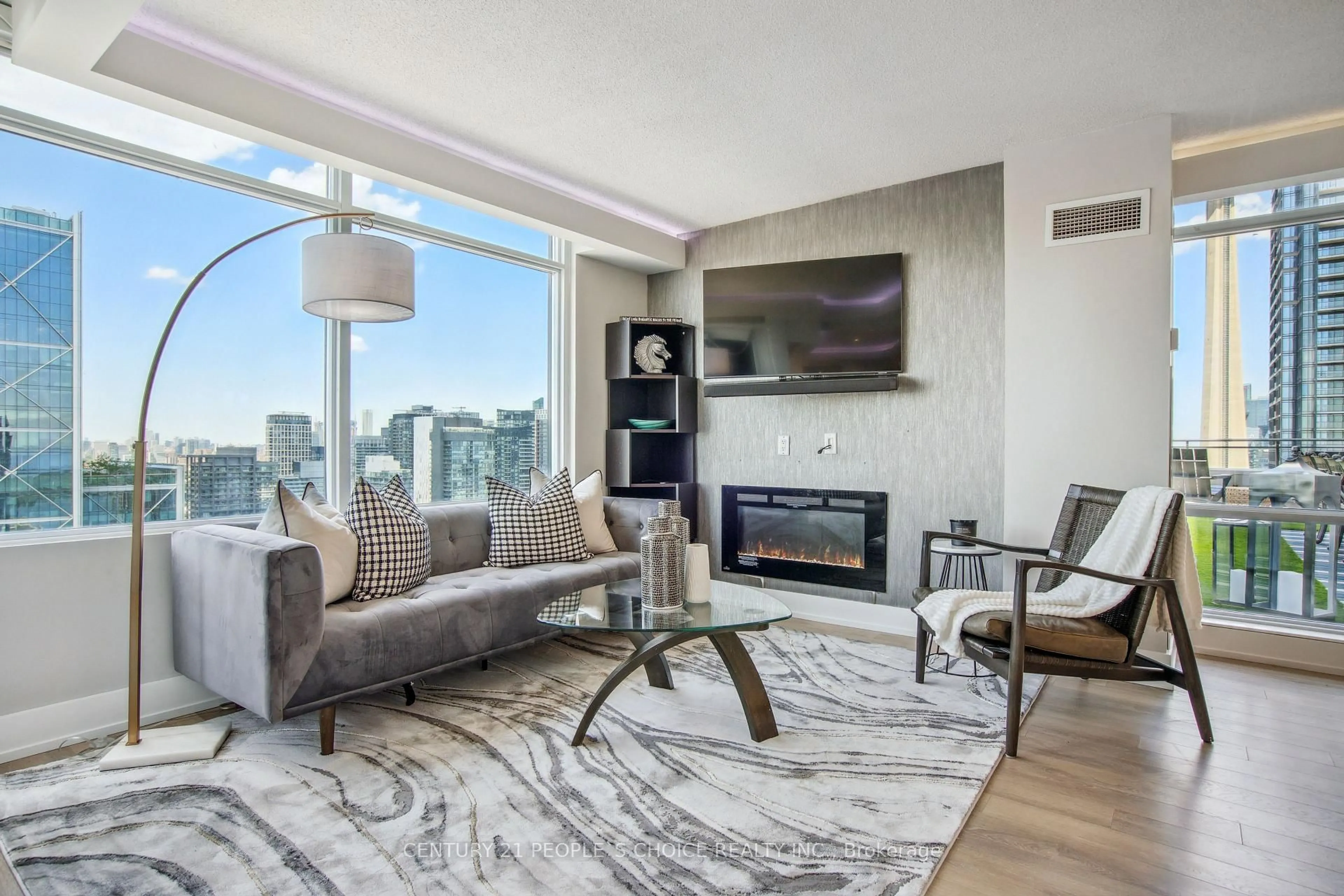 Living room with furniture, unknown for 25 Telegram Mews #PH5201, Toronto Ontario M5V 3Z1