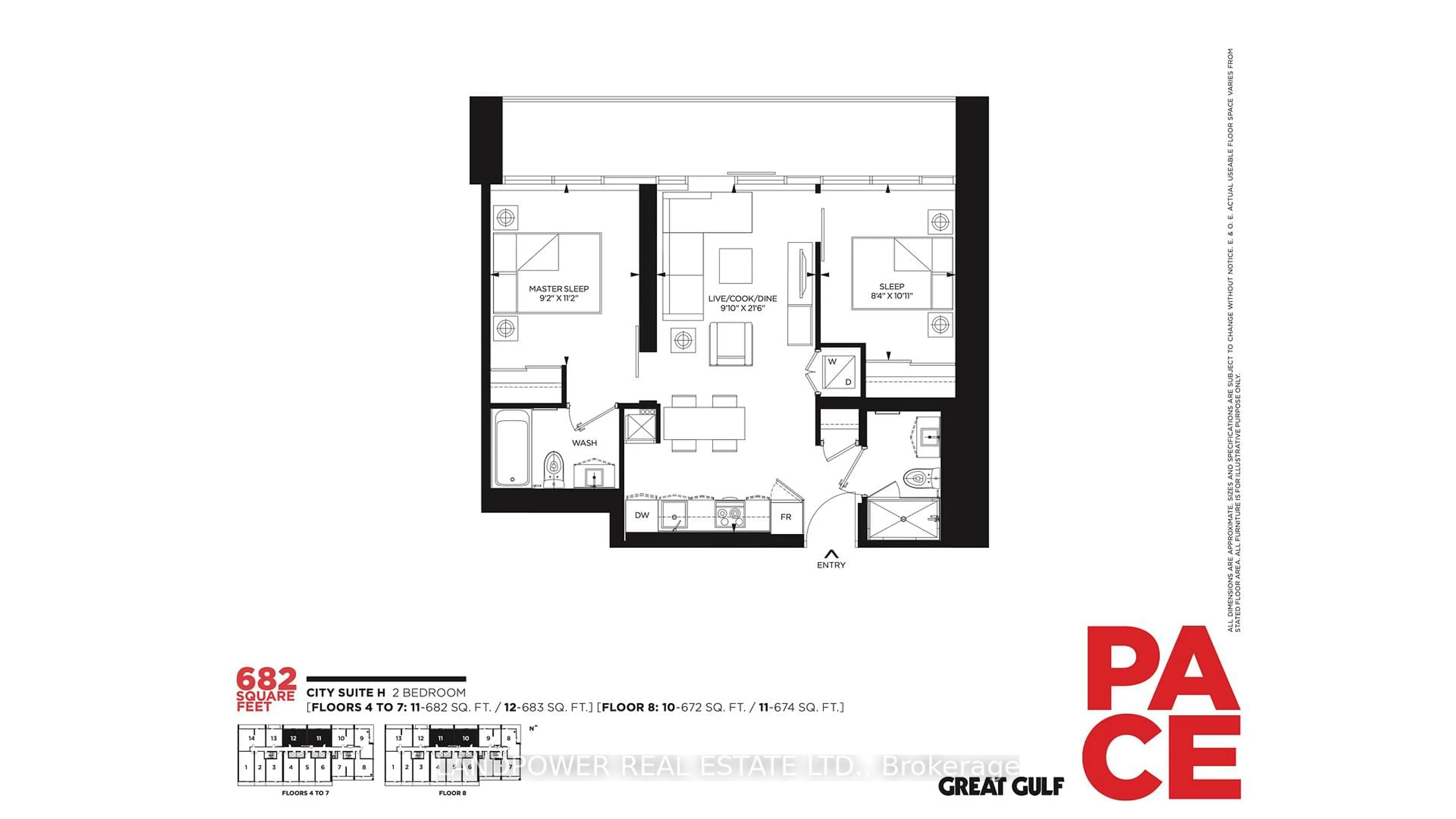Floor plan for 159 Dundas St #1107, Toronto Ontario M5B 0A9
