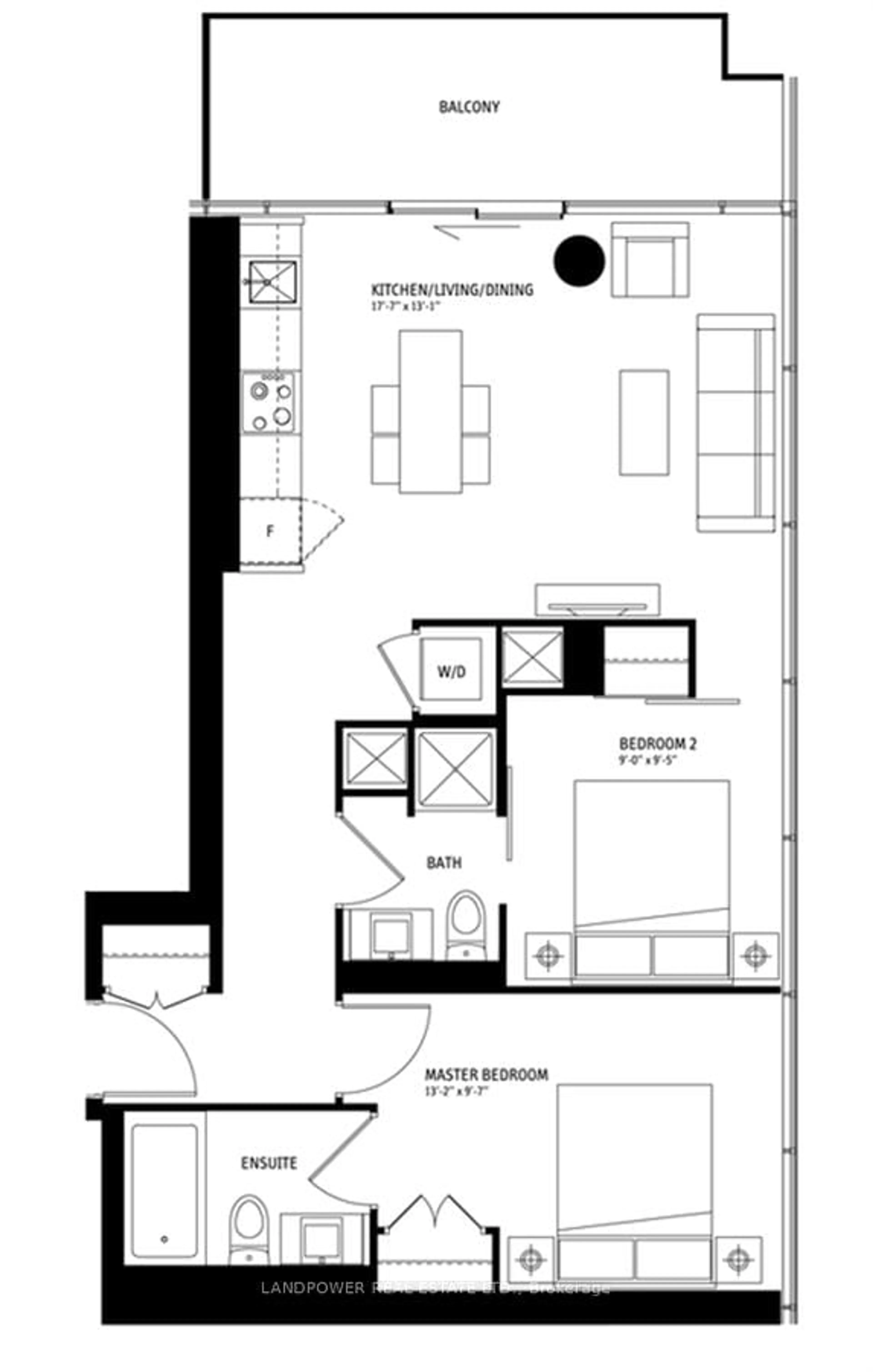 Floor plan for 15 Grenville St #2609, Toronto Ontario M4Y 0B9