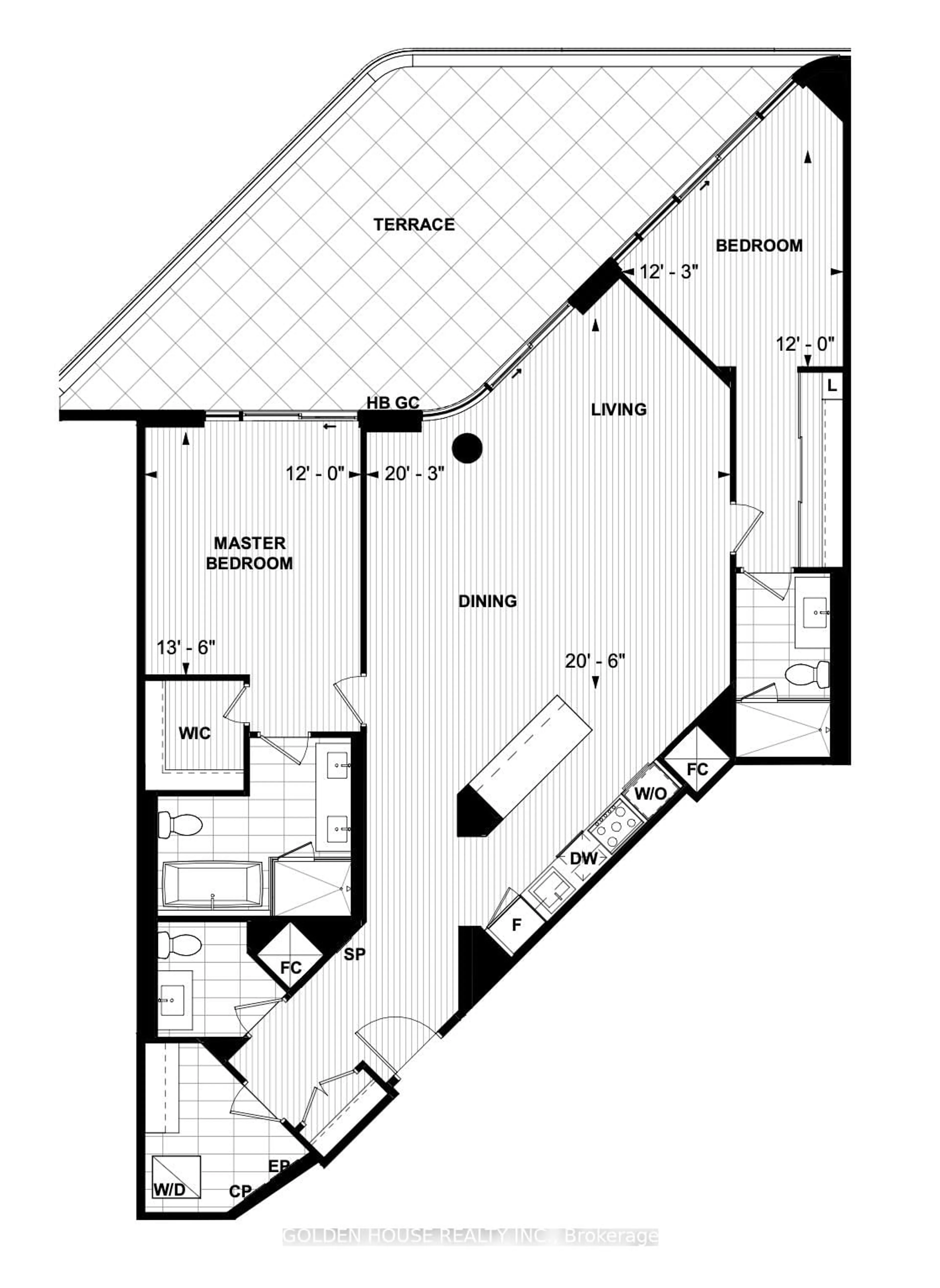 Floor plan for 155 Merchants' Wharf #518, Toronto Ontario M5A 0Y4