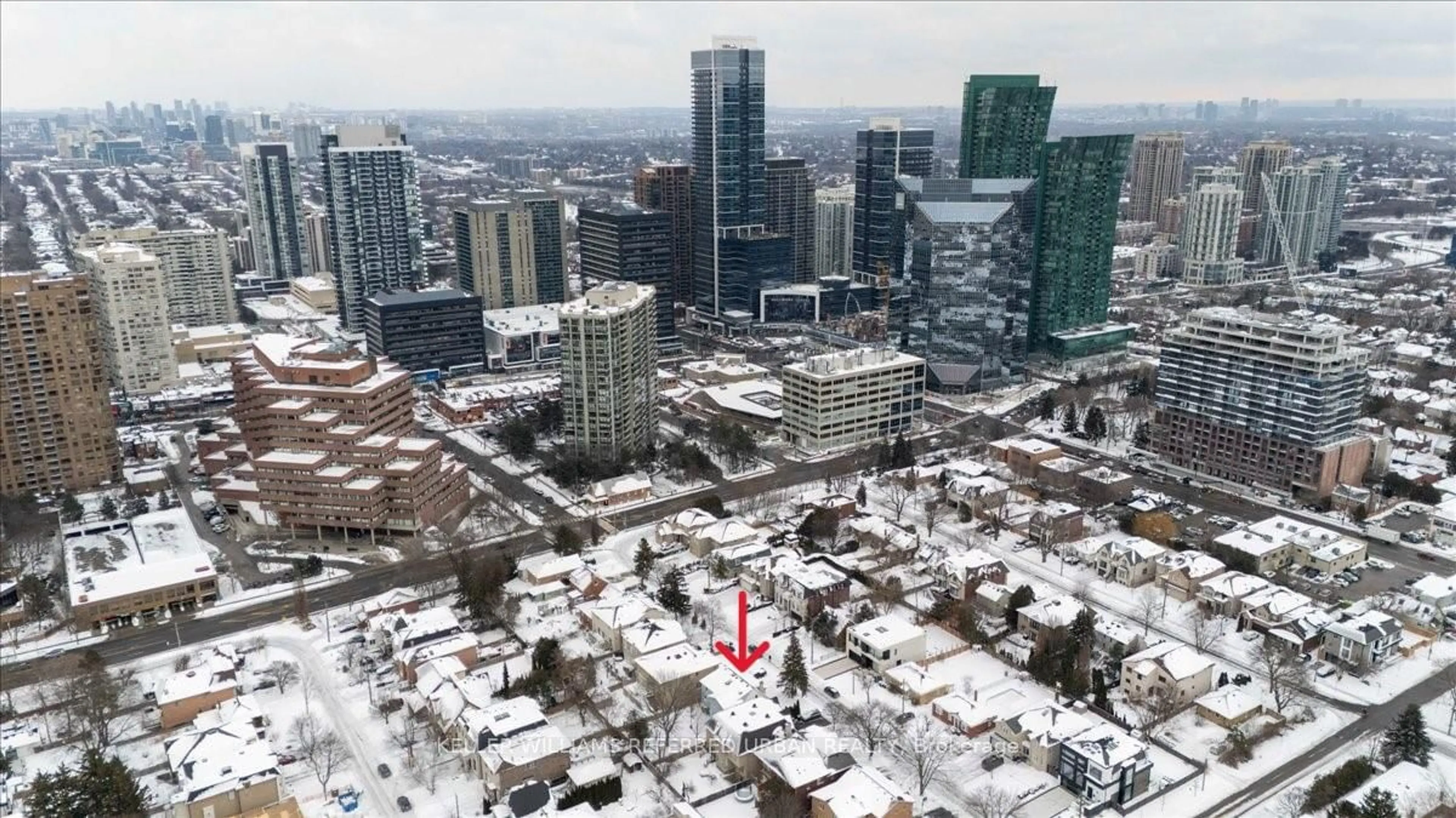 A pic from outside/outdoor area/front of a property/back of a property/a pic from drone, city buildings view from balcony for 74 Elmhurst Ave, Toronto Ontario M2N 1R6