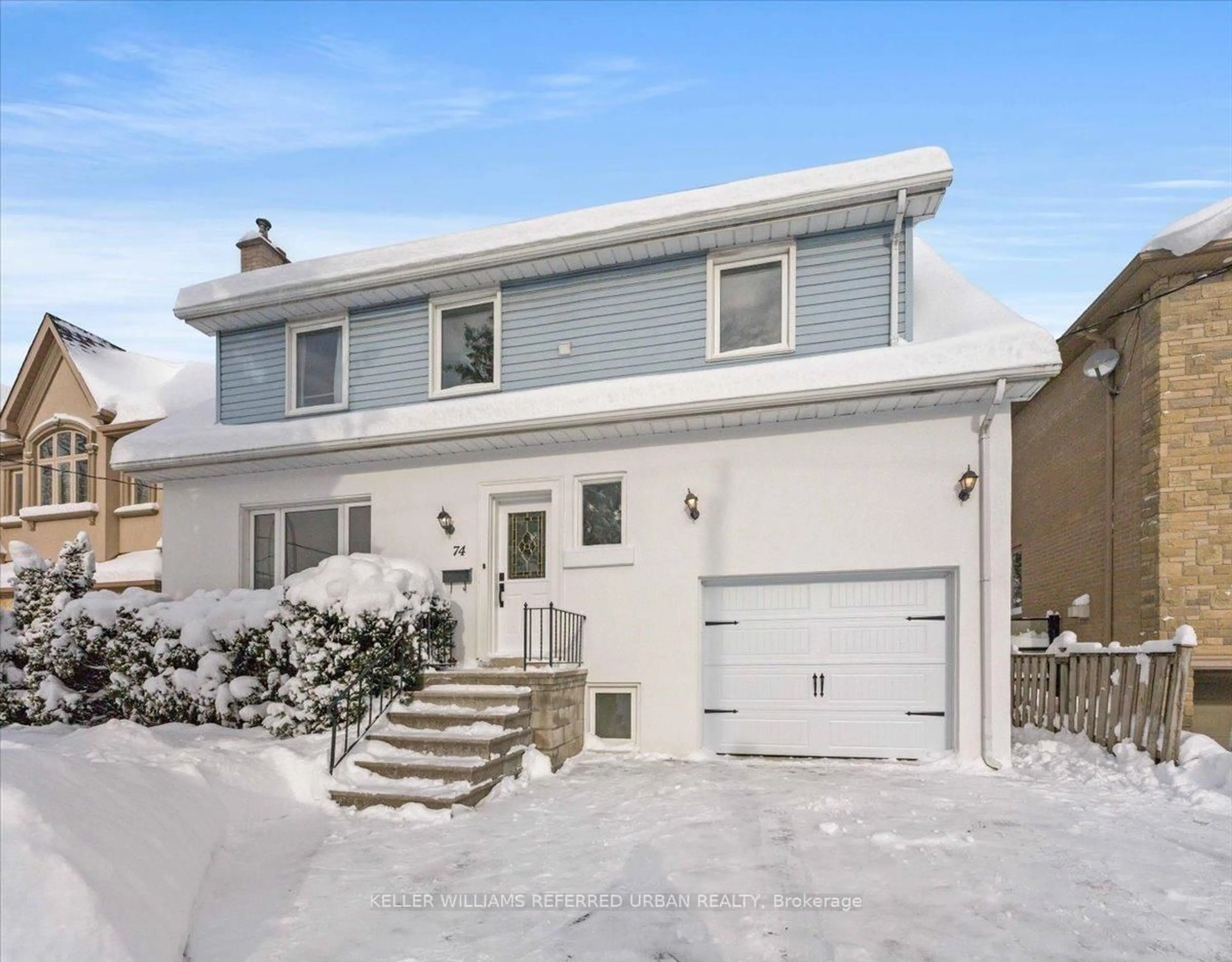 Home with vinyl exterior material, street for 74 Elmhurst Ave, Toronto Ontario M2N 1R6