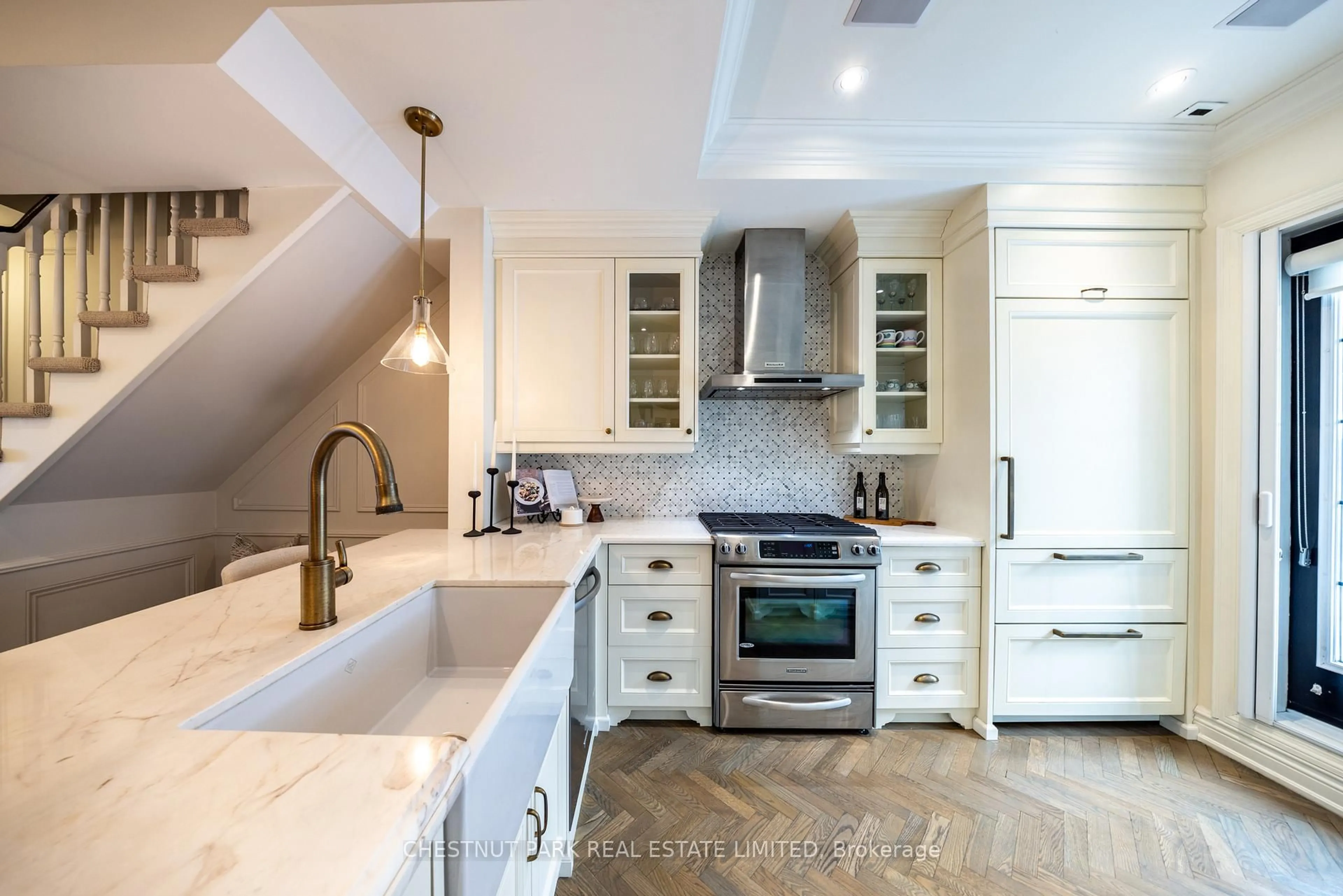 Contemporary kitchen, ceramic/tile floor for 1 Baxter St #TH16, Toronto Ontario M4W 3W1