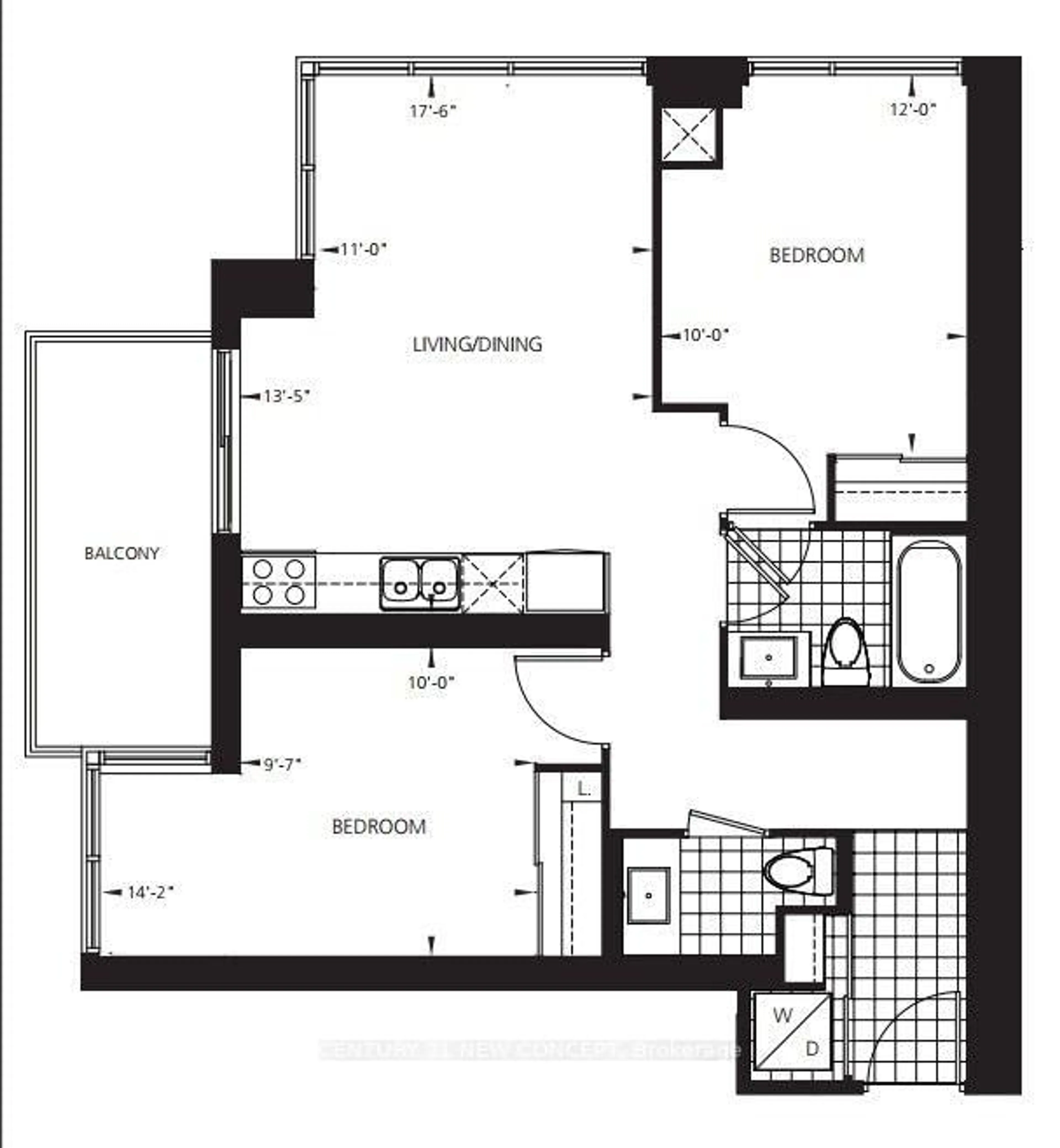 Floor plan for 5168 Yonge St #2609, Toronto Ontario M2N 0G1