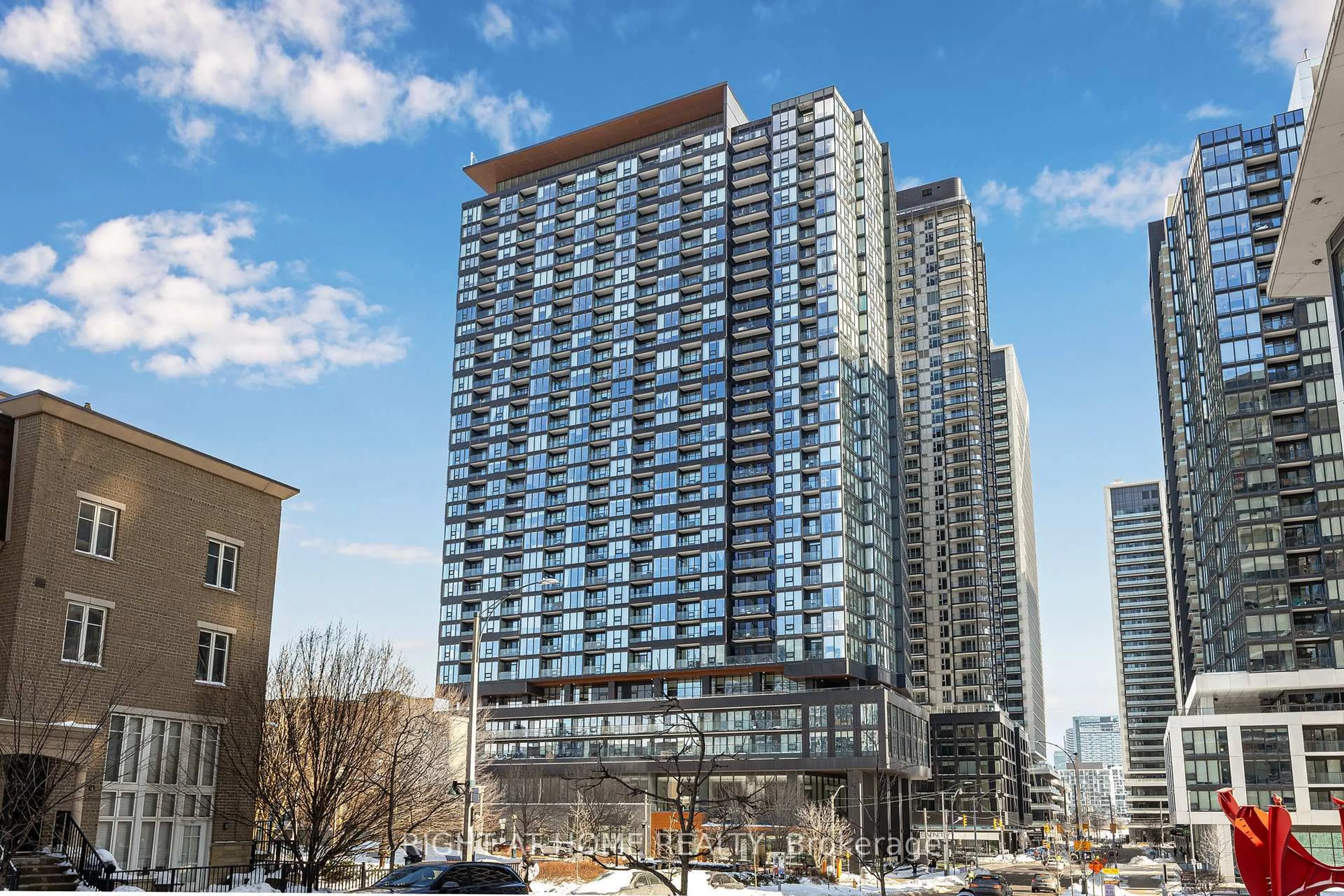 Patio, city buildings view from balcony for 19 Western Battery Rd #PH18, Toronto Ontario M6K 3S4