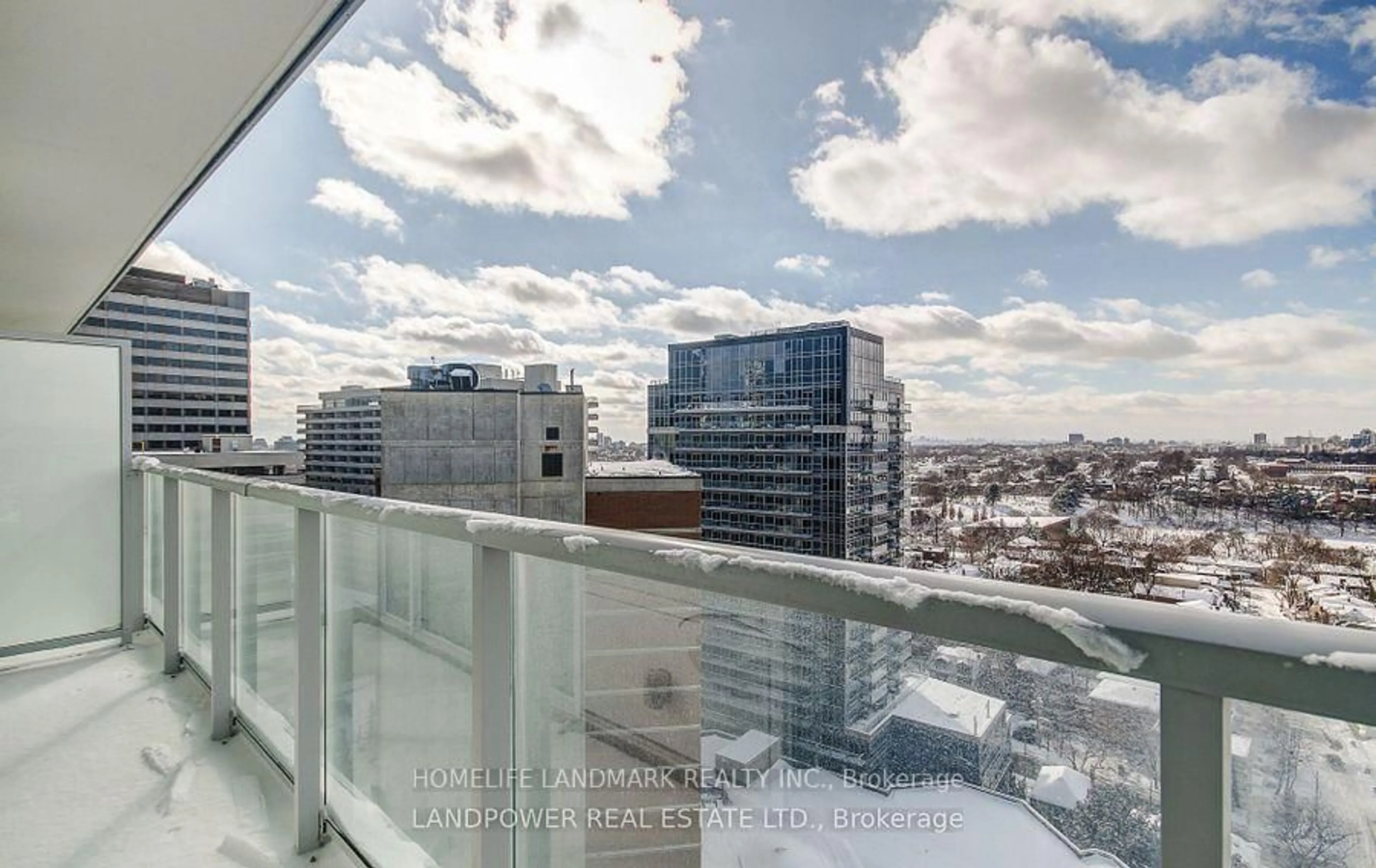 Balcony in the apartment, city buildings view from balcony for 33 Helendale Ave #1412, Toronto Ontario M4R 1C5