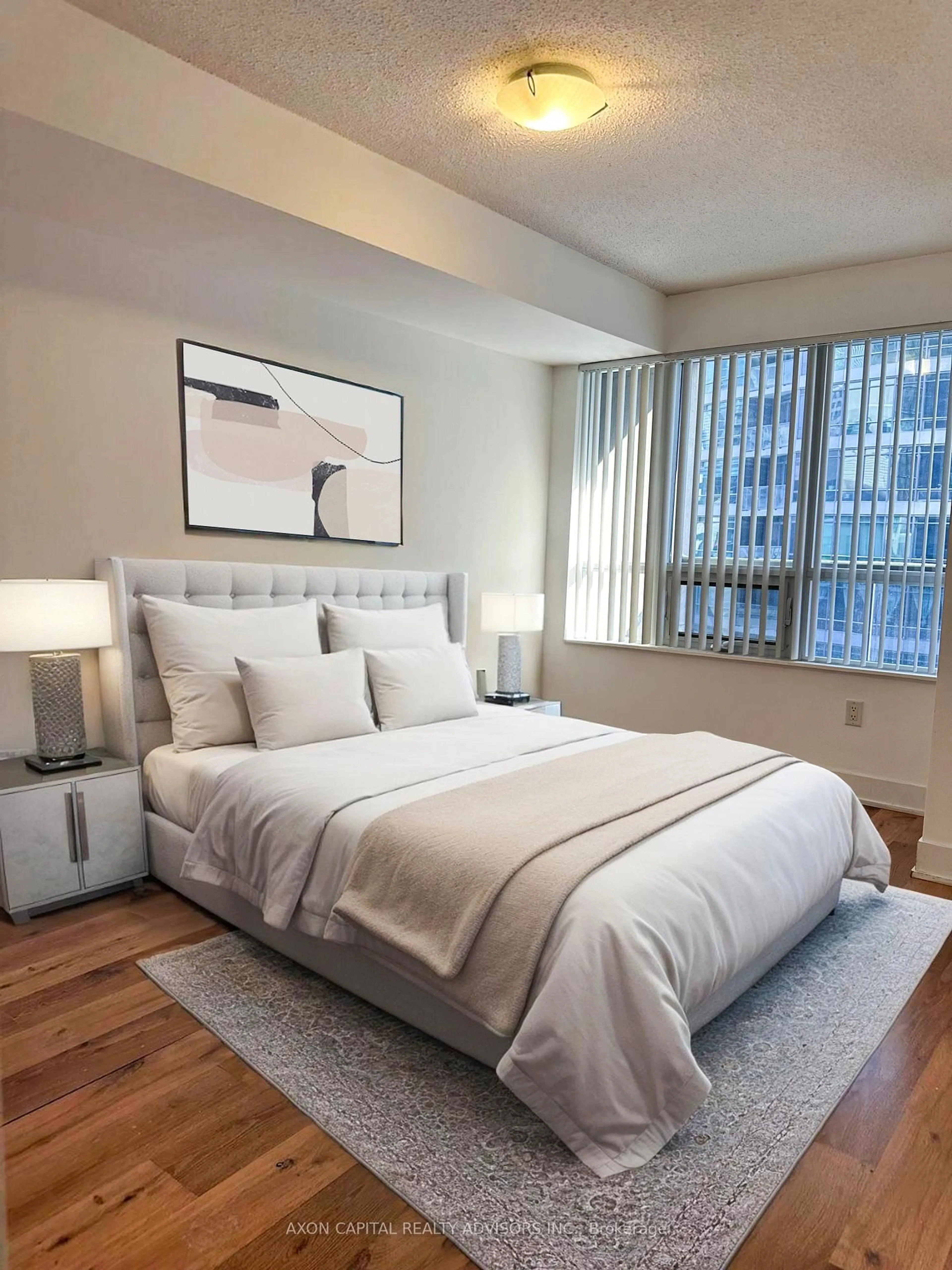 Bedroom with bed, carpet floor for 20 Blue Jays Way #1619, Toronto Ontario M5V 3W6