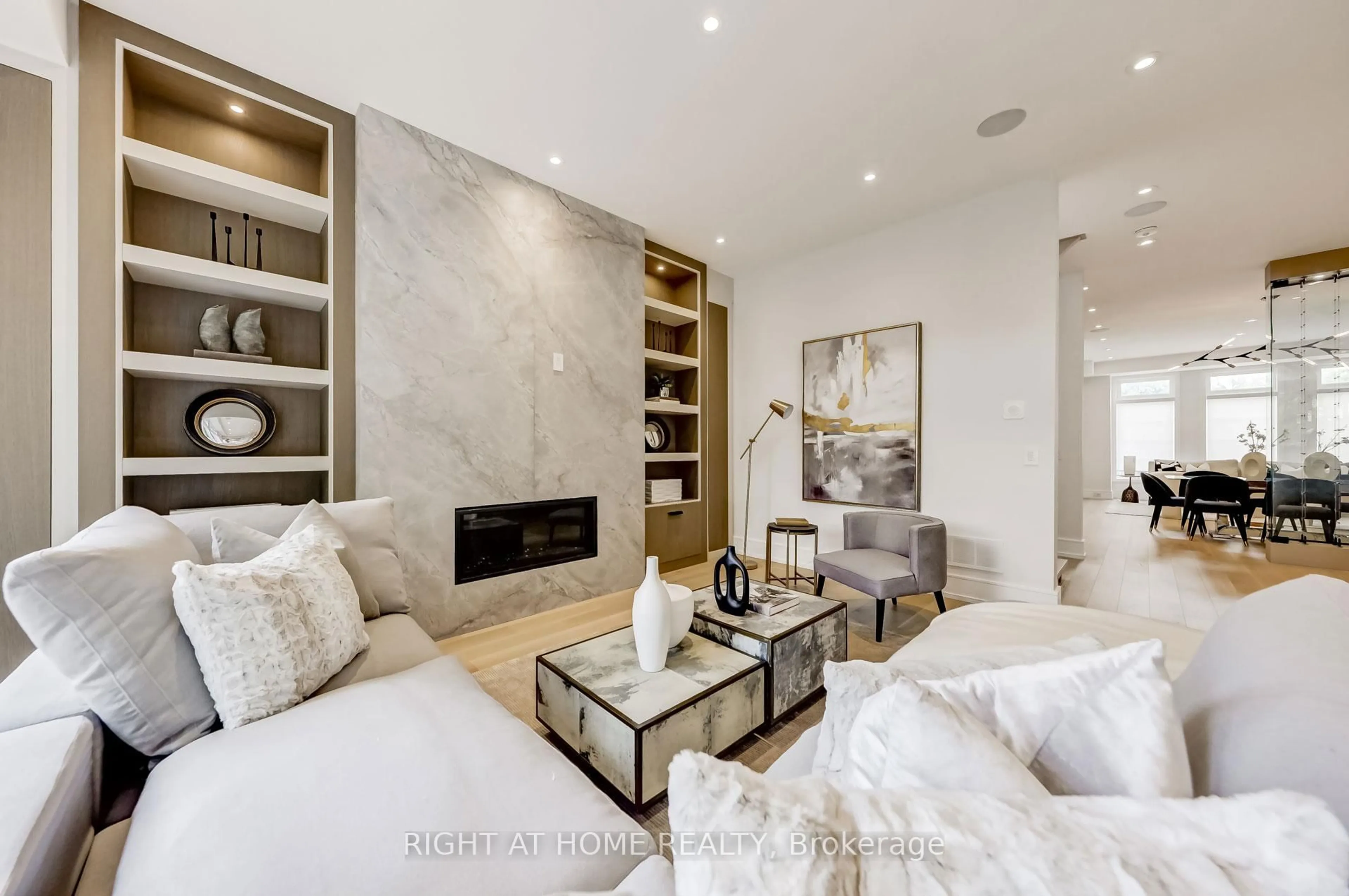 Living room with furniture, ceramic/tile floor for 102 Parklea Dr, Toronto Ontario M4G 2J8