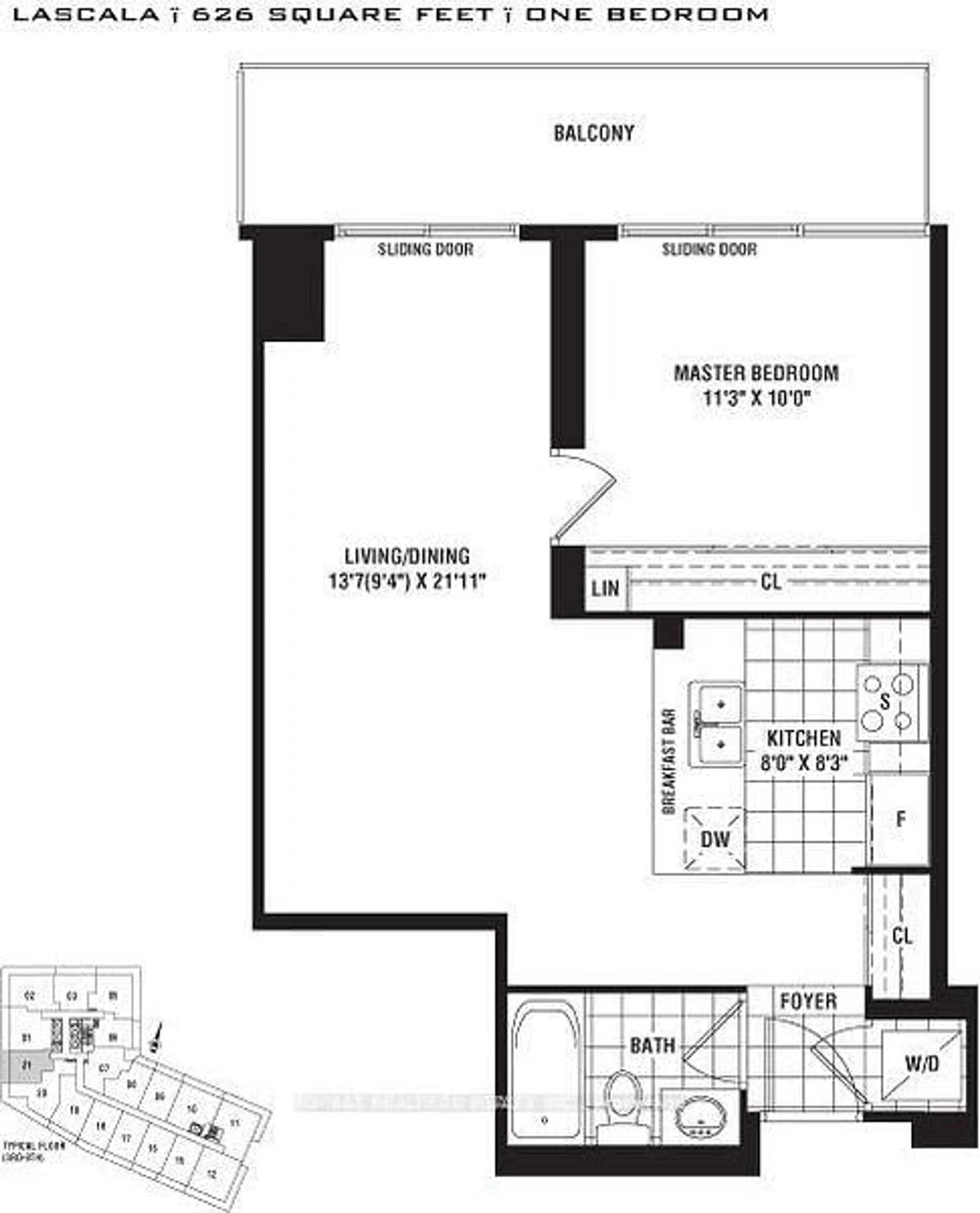 Floor plan for 825 Church St #321, Toronto Ontario M4W 3Z4