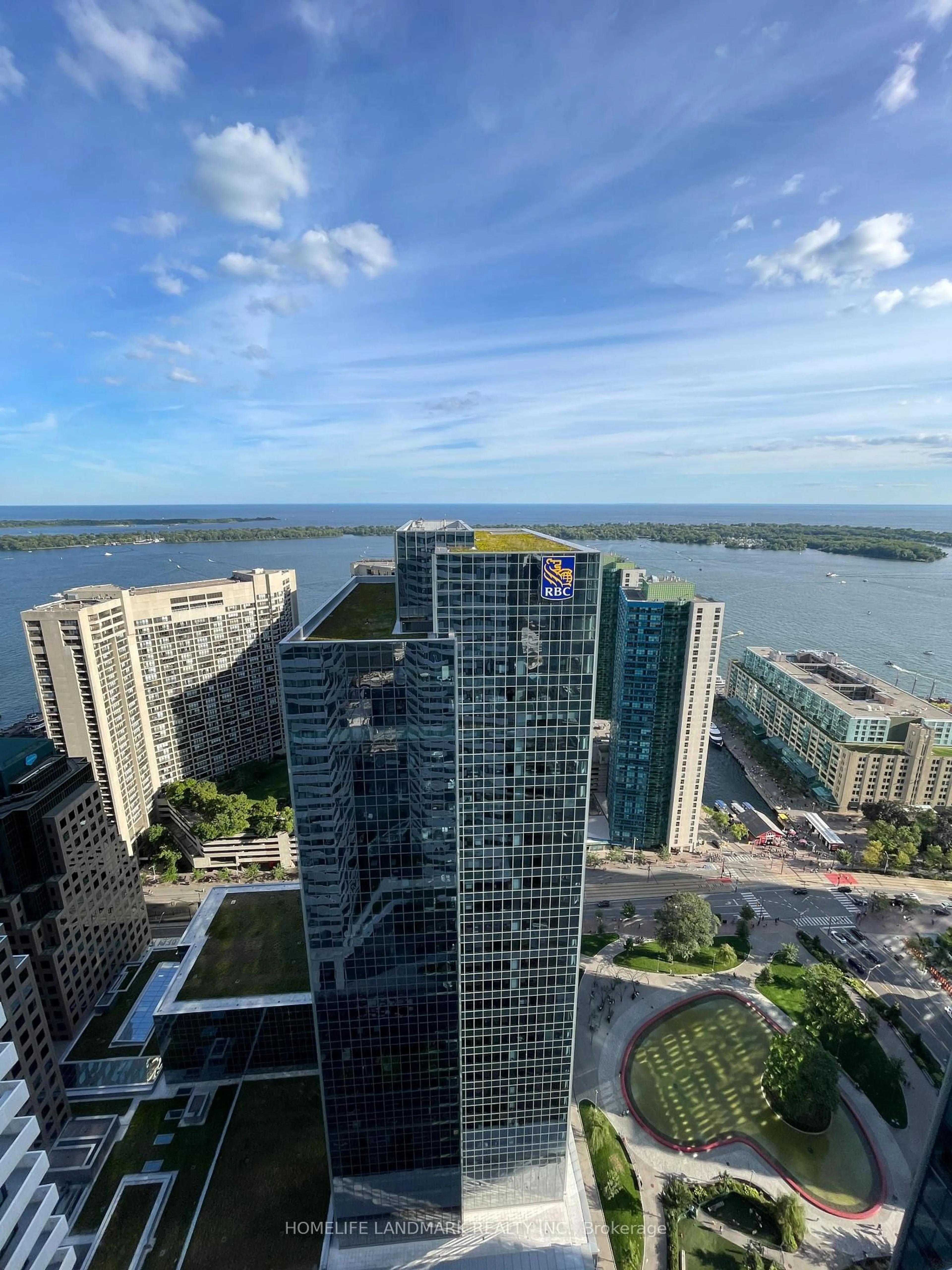 A pic from outside/outdoor area/front of a property/back of a property/a pic from drone, city buildings view from balcony for 100 Harbour St #4708, Toronto Ontario M5J 0B5