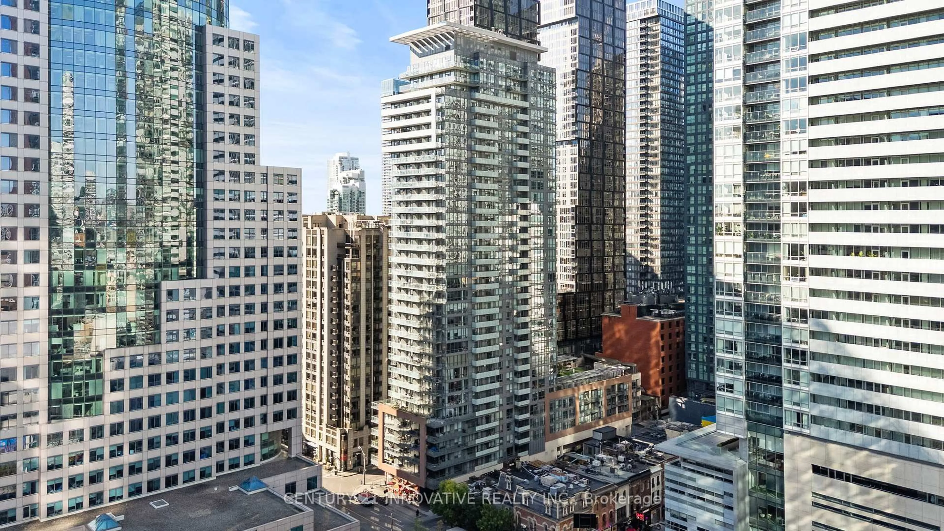 A pic from outside/outdoor area/front of a property/back of a property/a pic from drone, city buildings view from balcony for 8 Mercer St #507, Toronto Ontario M5V 0C4