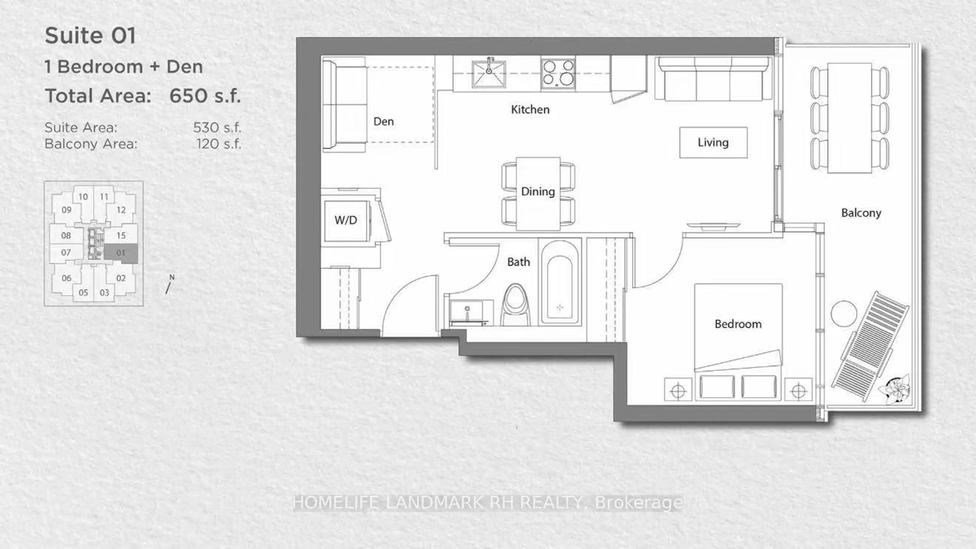 Floor plan for 27 McMahon Dr #1507, Toronto Ontario M2K 0J2