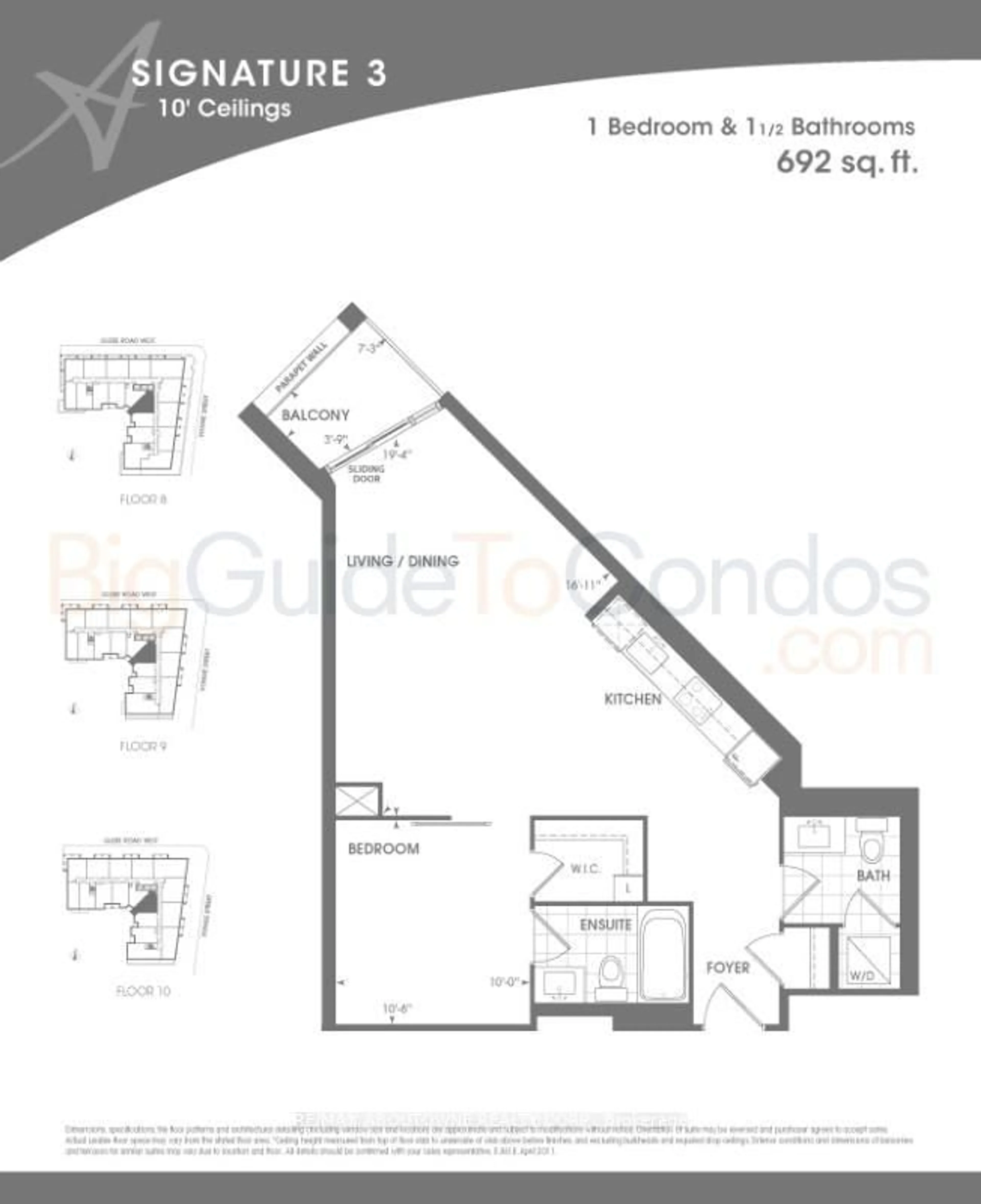 Floor plan for 23 Glebe Rd #701, Toronto Ontario M5P 0A1