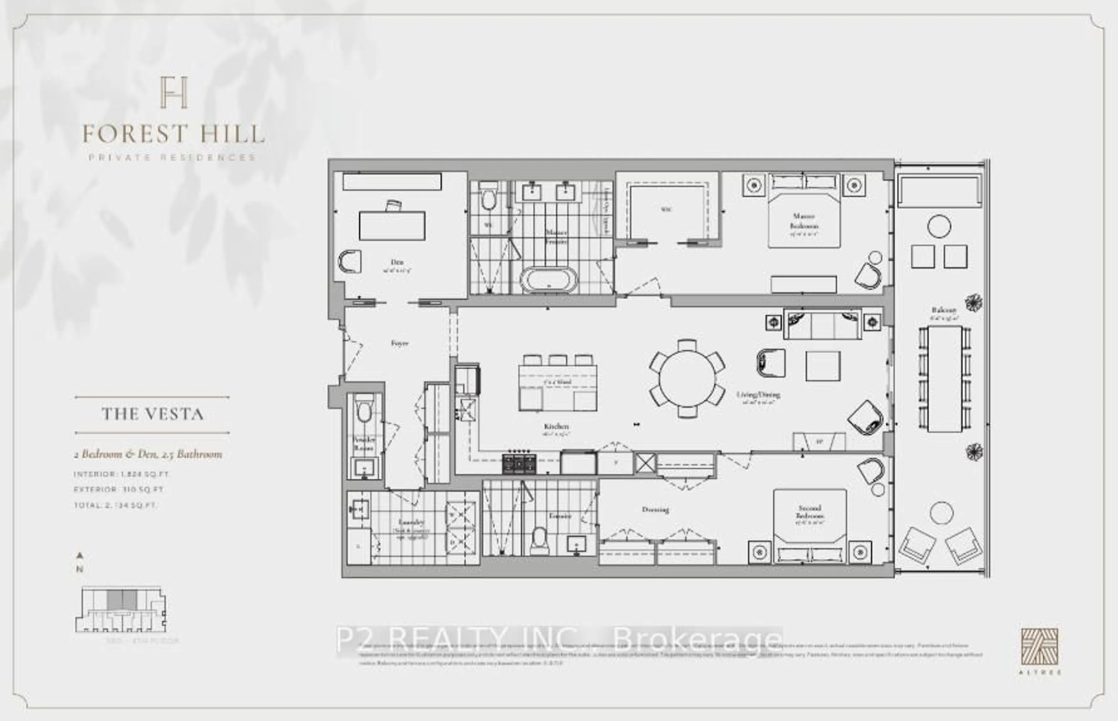 Floor plan for 2 Forest Hill Rd #414, Toronto Ontario M4V 2L3