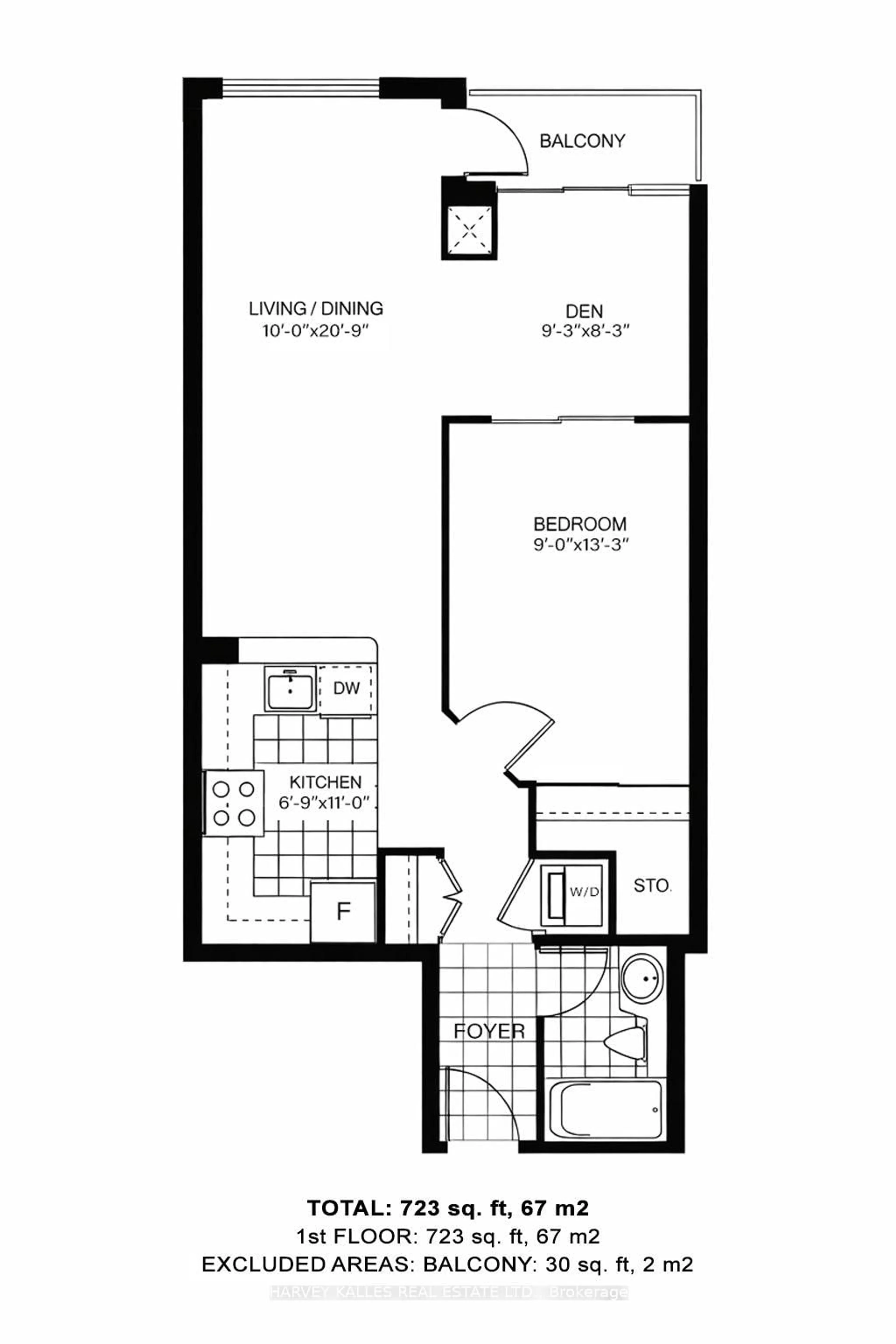 Floor plan for 300 Bloor St #305, Toronto Ontario M4W 3Y2