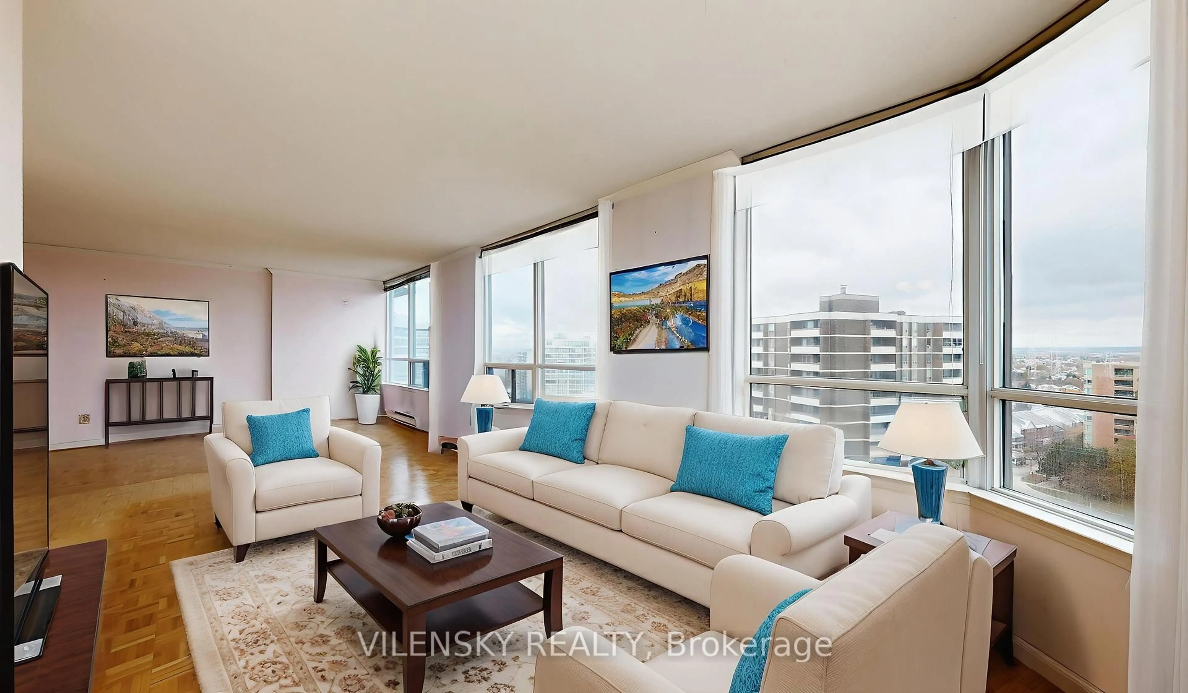 Living room with furniture, unknown for 1101 Steeles Ave #1603, Toronto Ontario M2R 3W5