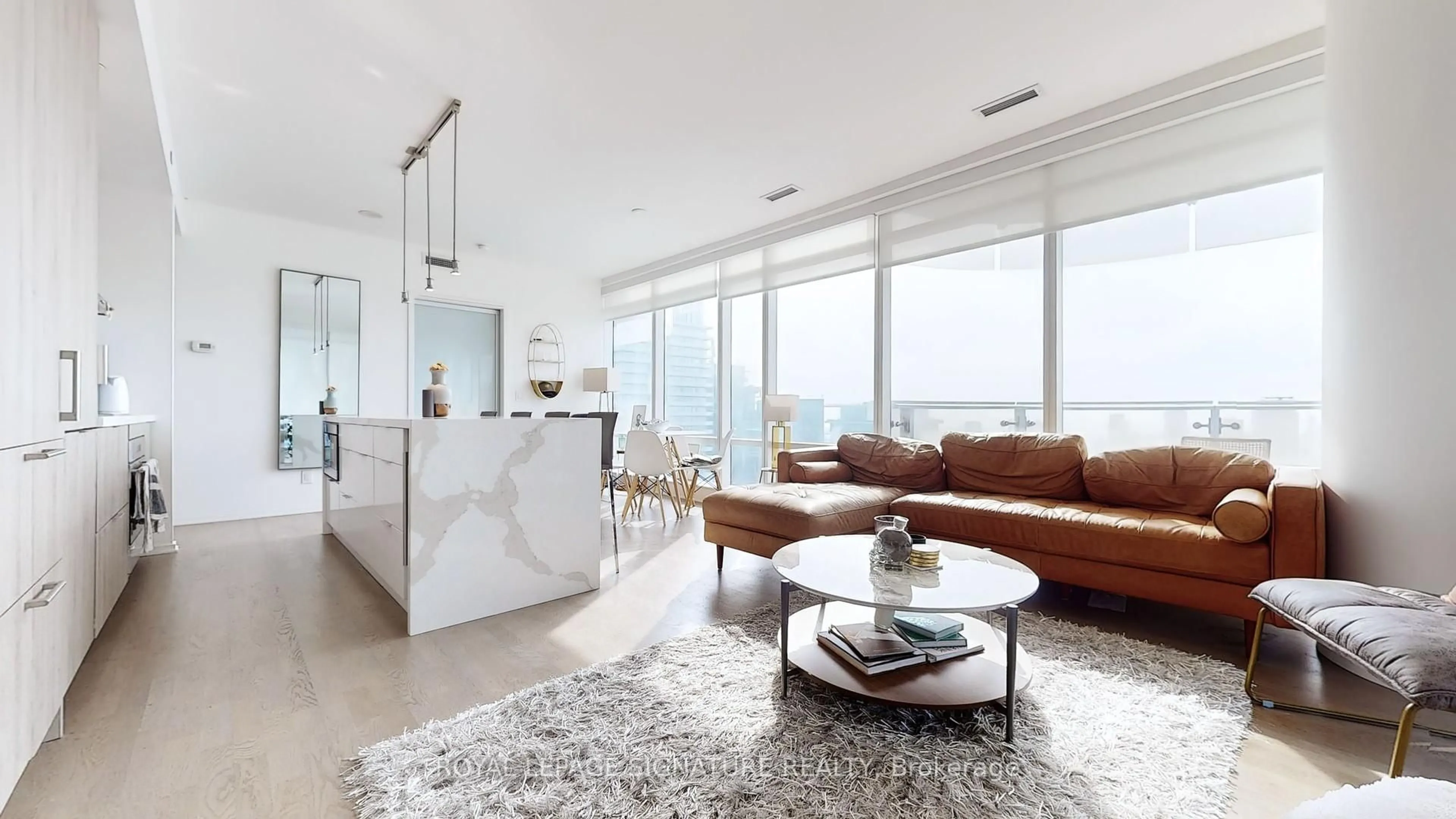 Living room with furniture, ceramic/tile floor for 1 Bloor St #4406, Toronto Ontario M4W 0A8