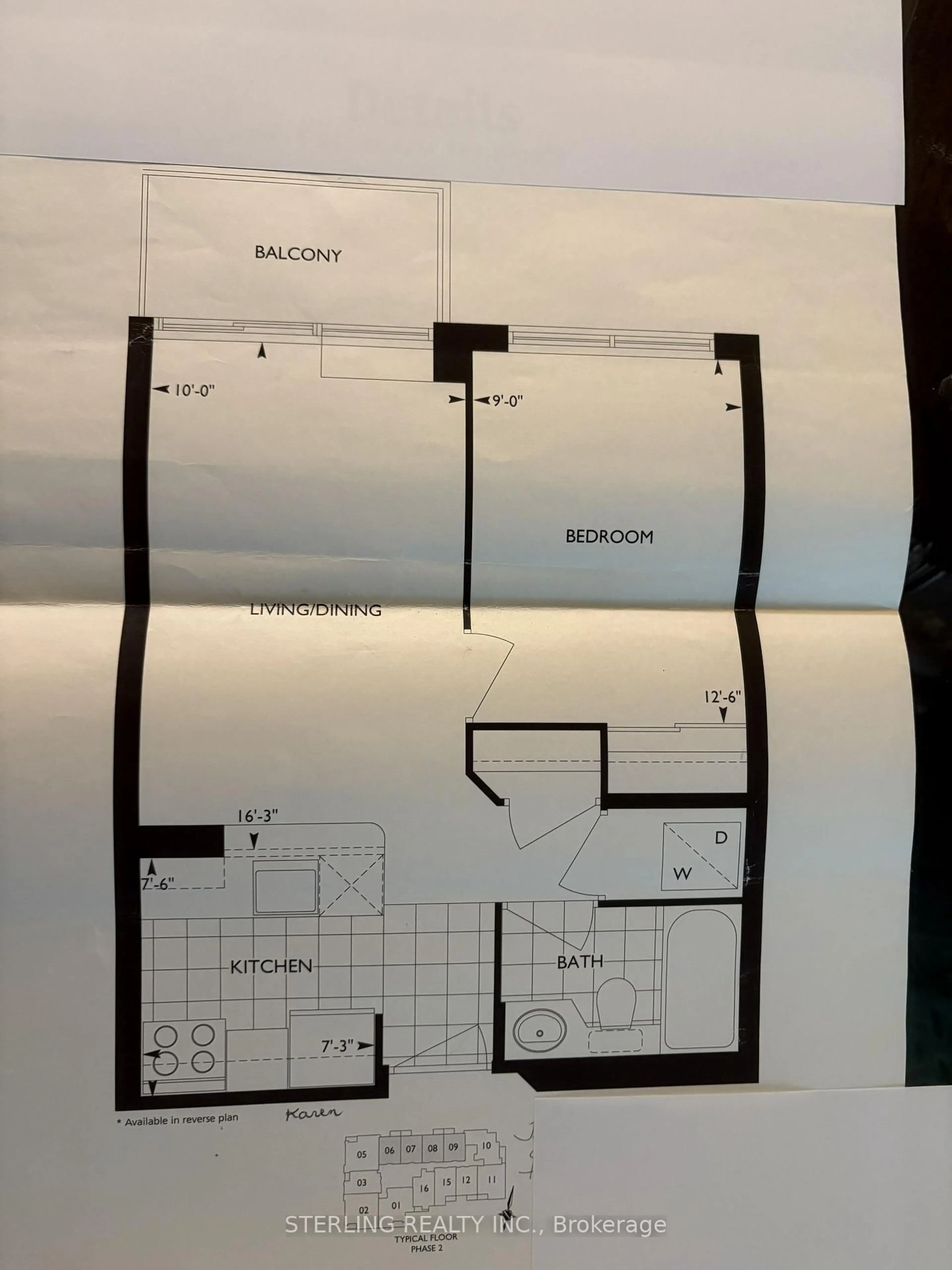 Floor plan for 31 Bales Ave #1909, Toronto Ontario M2N 7L6