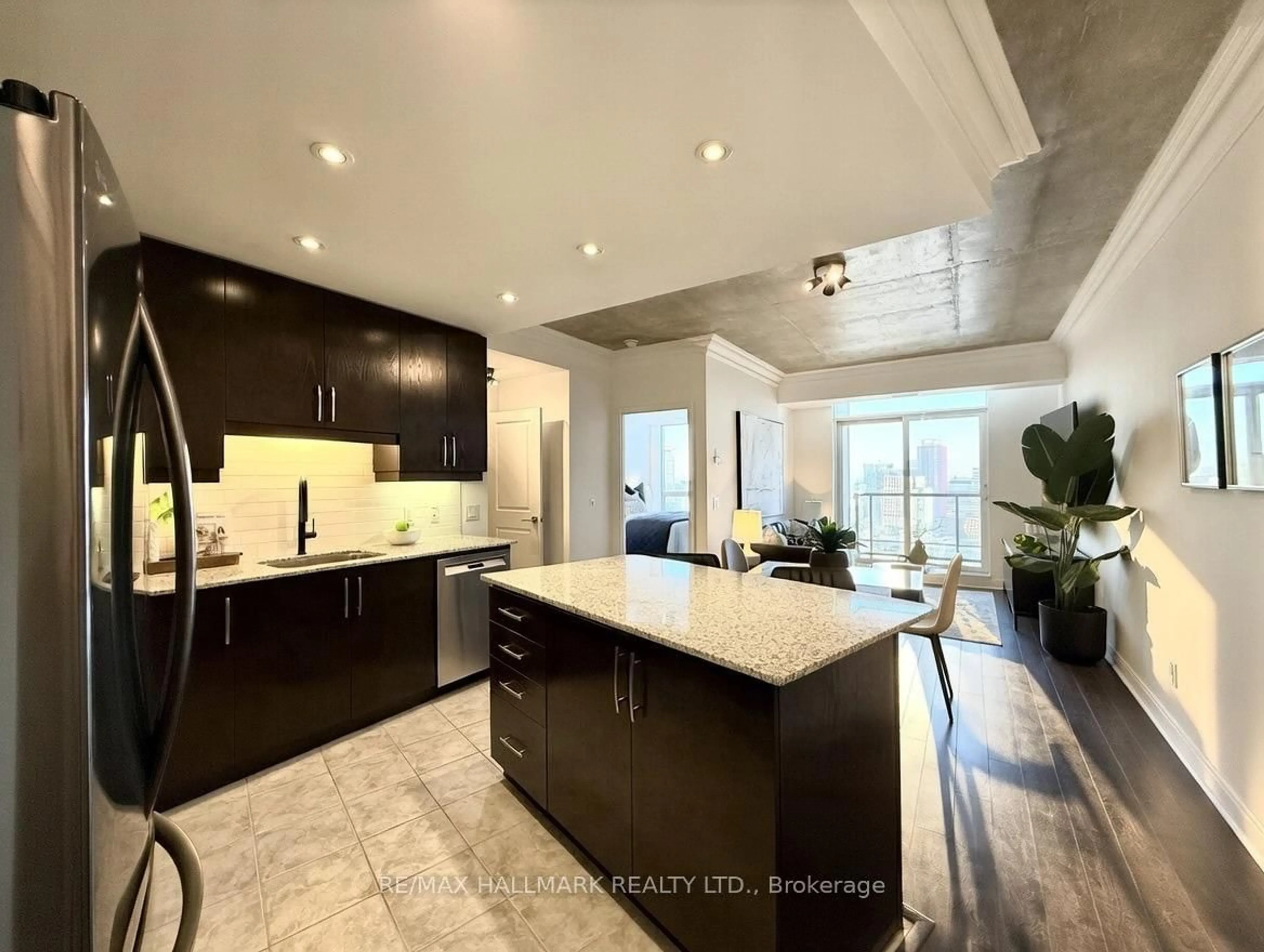 Contemporary kitchen, ceramic/tile floor for 1 Scott St #3001, Toronto Ontario M5E 1A1