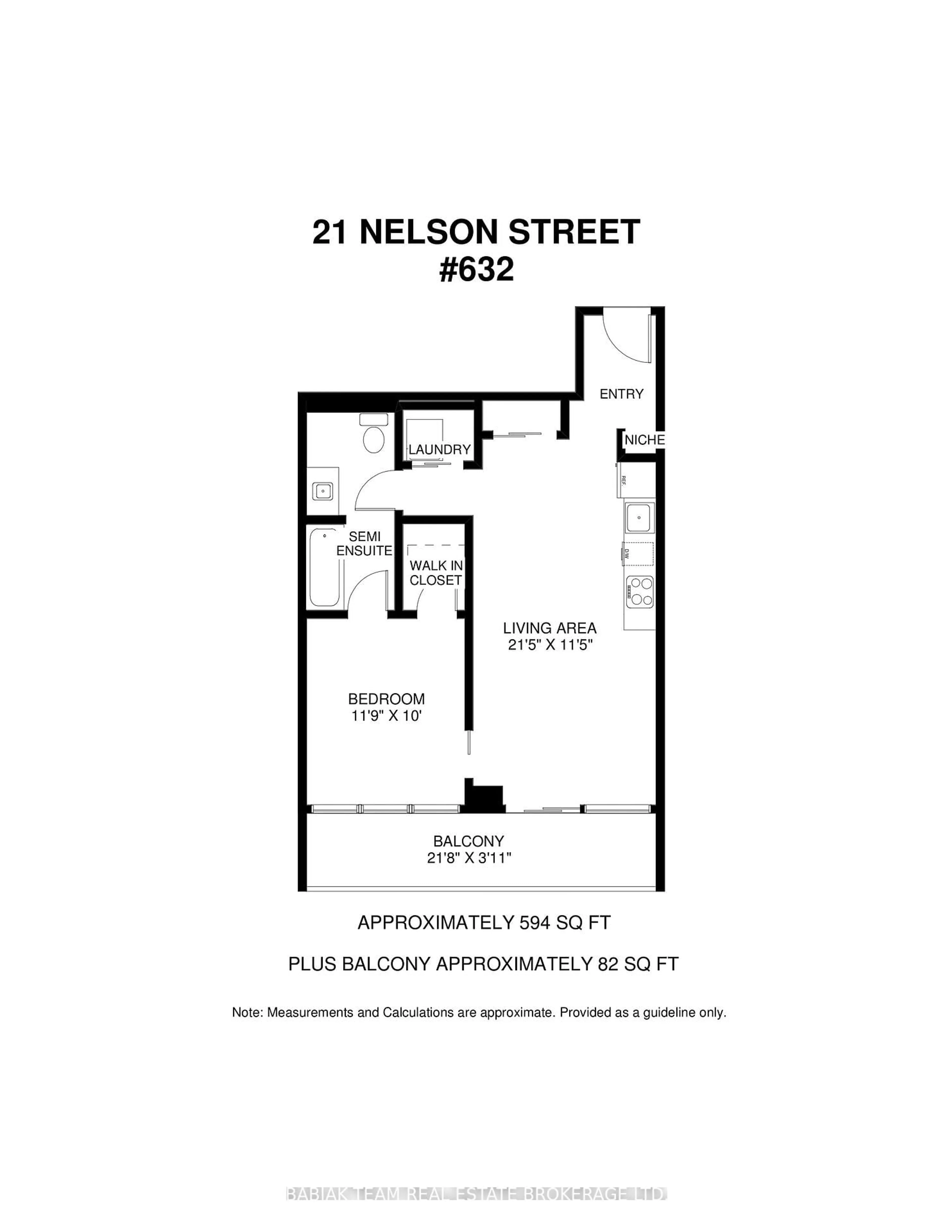 Floor plan for 21 Nelson St #632, Toronto Ontario M5V 3H9