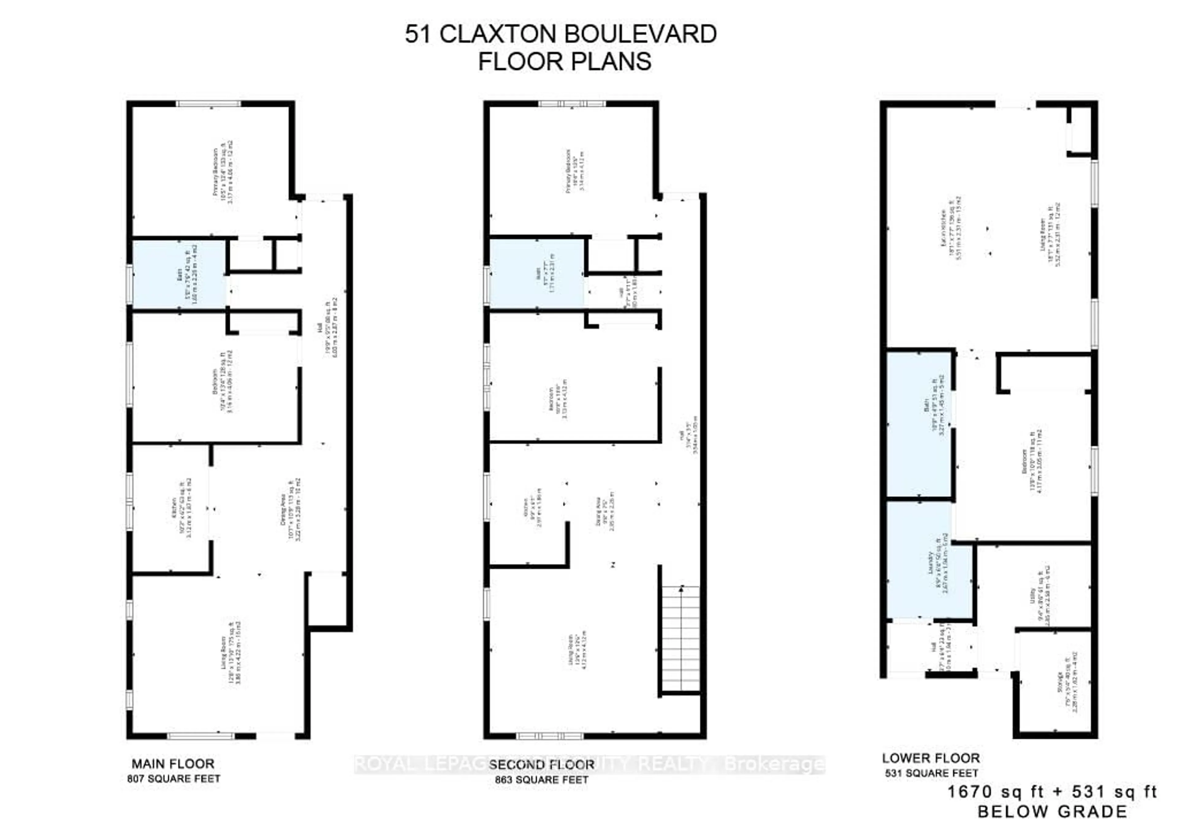 Floor plan for 51 Claxton Blvd, Toronto Ontario M6C 1L9
