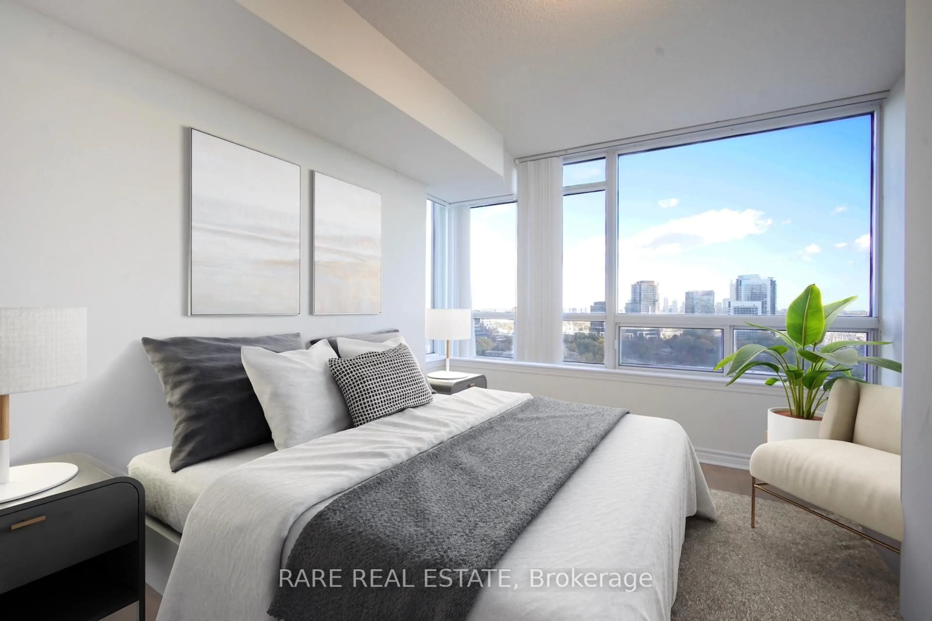 Bedroom with bed, unknown for 3 Rean Dr #1306, Toronto Ontario M2K 3C2