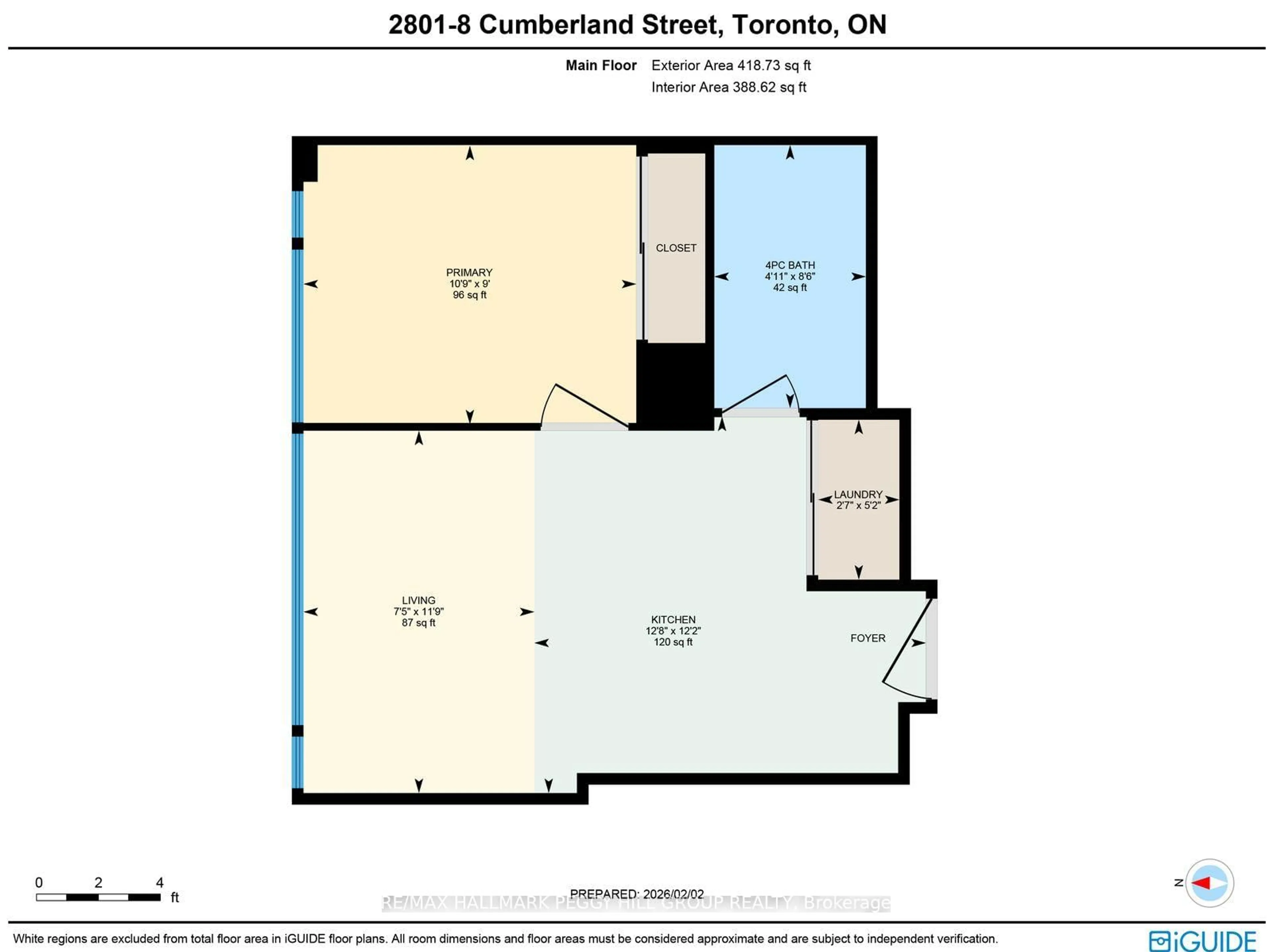 Floor plan for 8 Cumberland St #2801, Toronto Ontario M4W 0B6