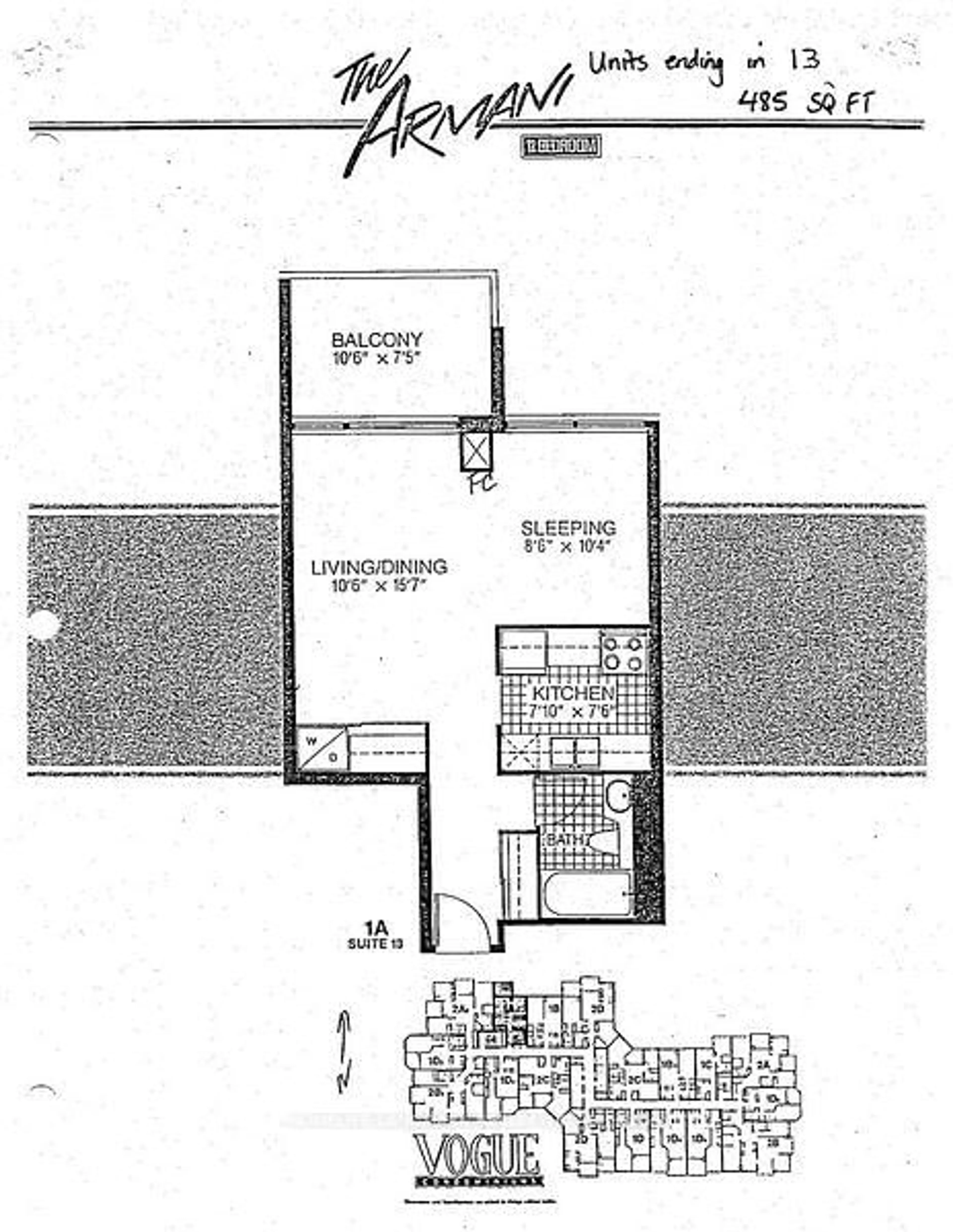 Floor plan for 7 Bishop Ave #2213, Toronto Ontario M2M 4J4
