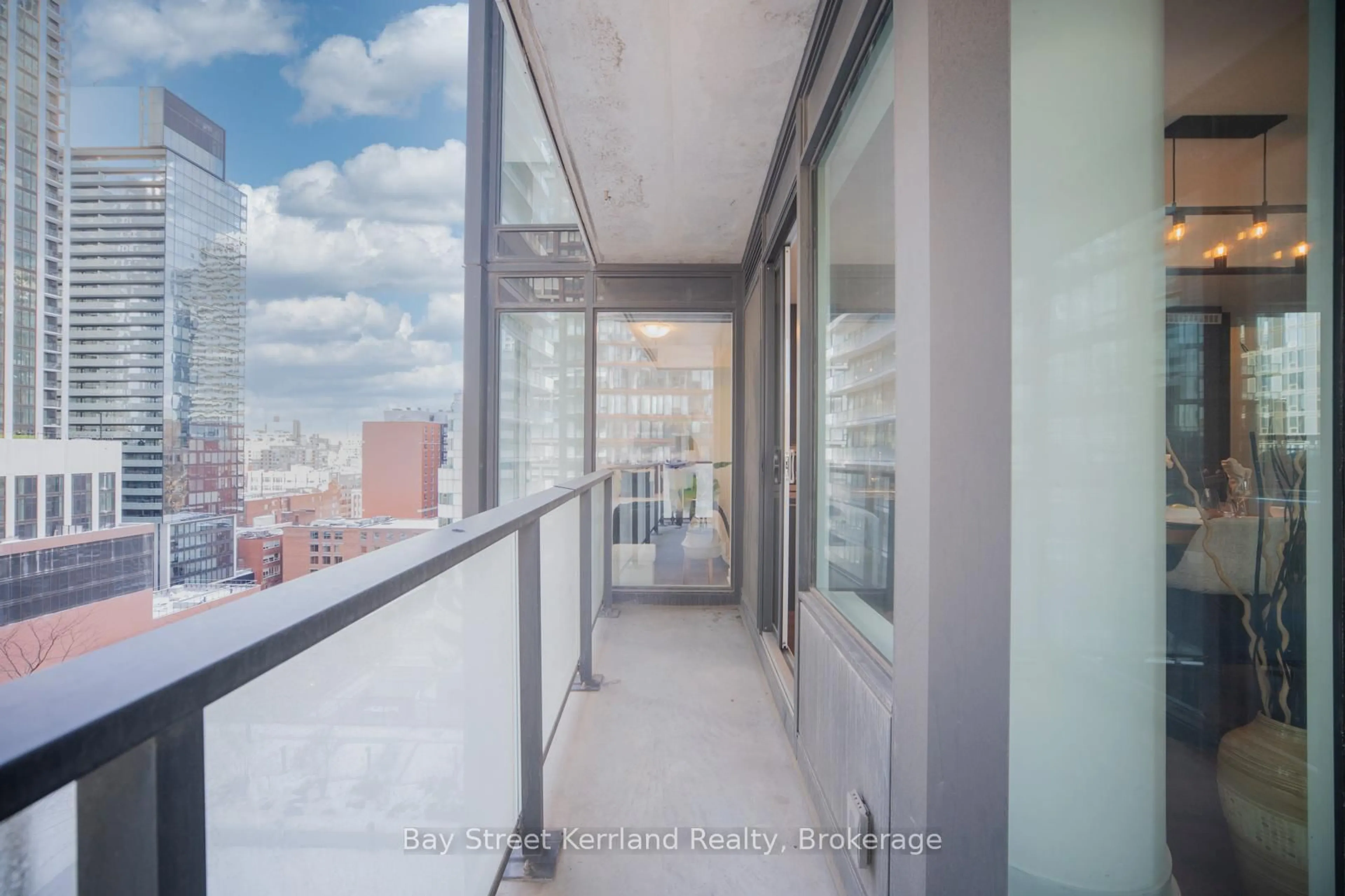 Balcony in the apartment, city buildings view from balcony for 125 Blue Jays Way #1502, Toronto Ontario M5V 0C4