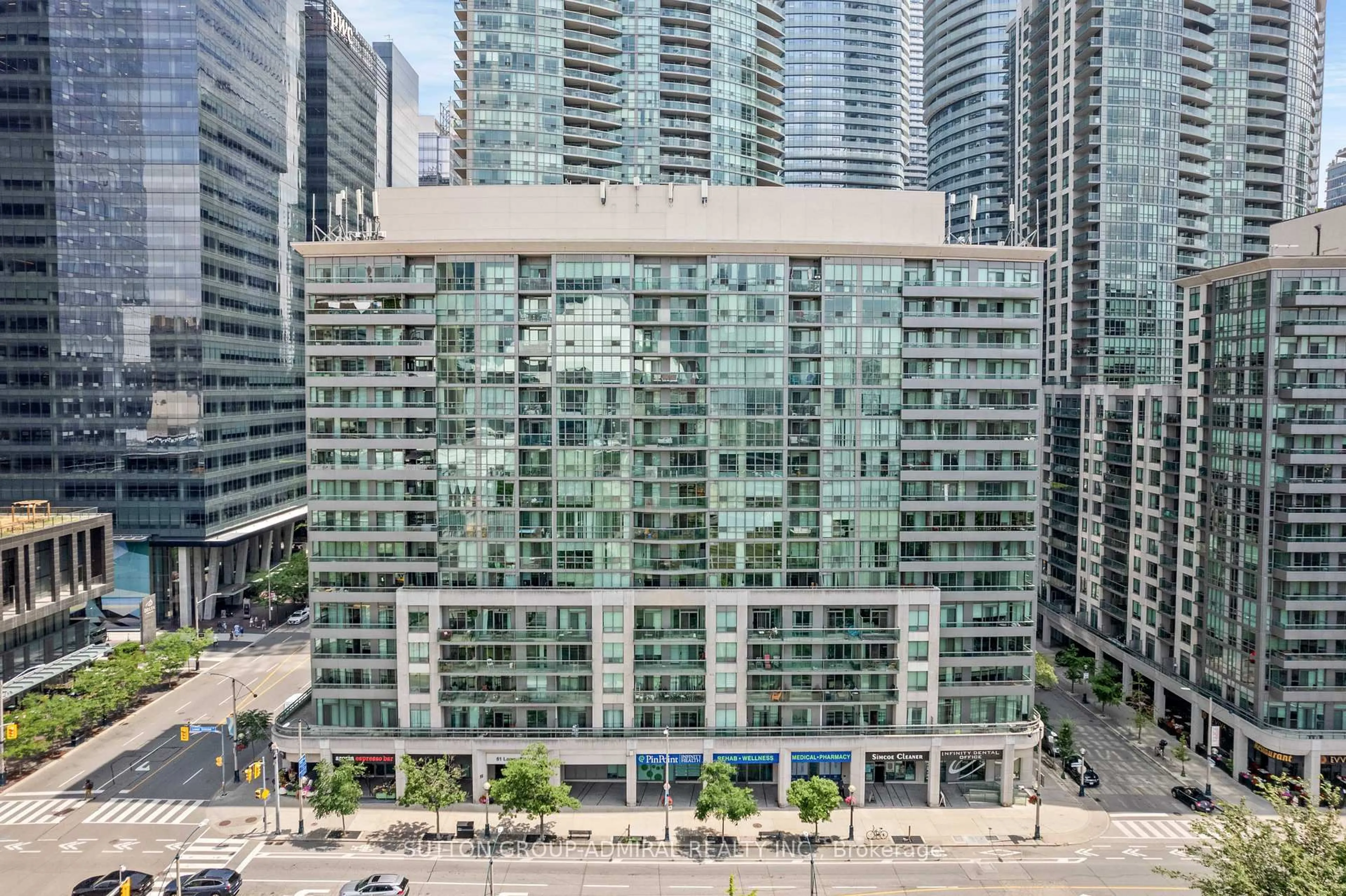 A pic from outside/outdoor area/front of a property/back of a property/a pic from drone, city buildings view from balcony for 51 Lower Simcoe St #210, Toronto Ontario M5J 3A2