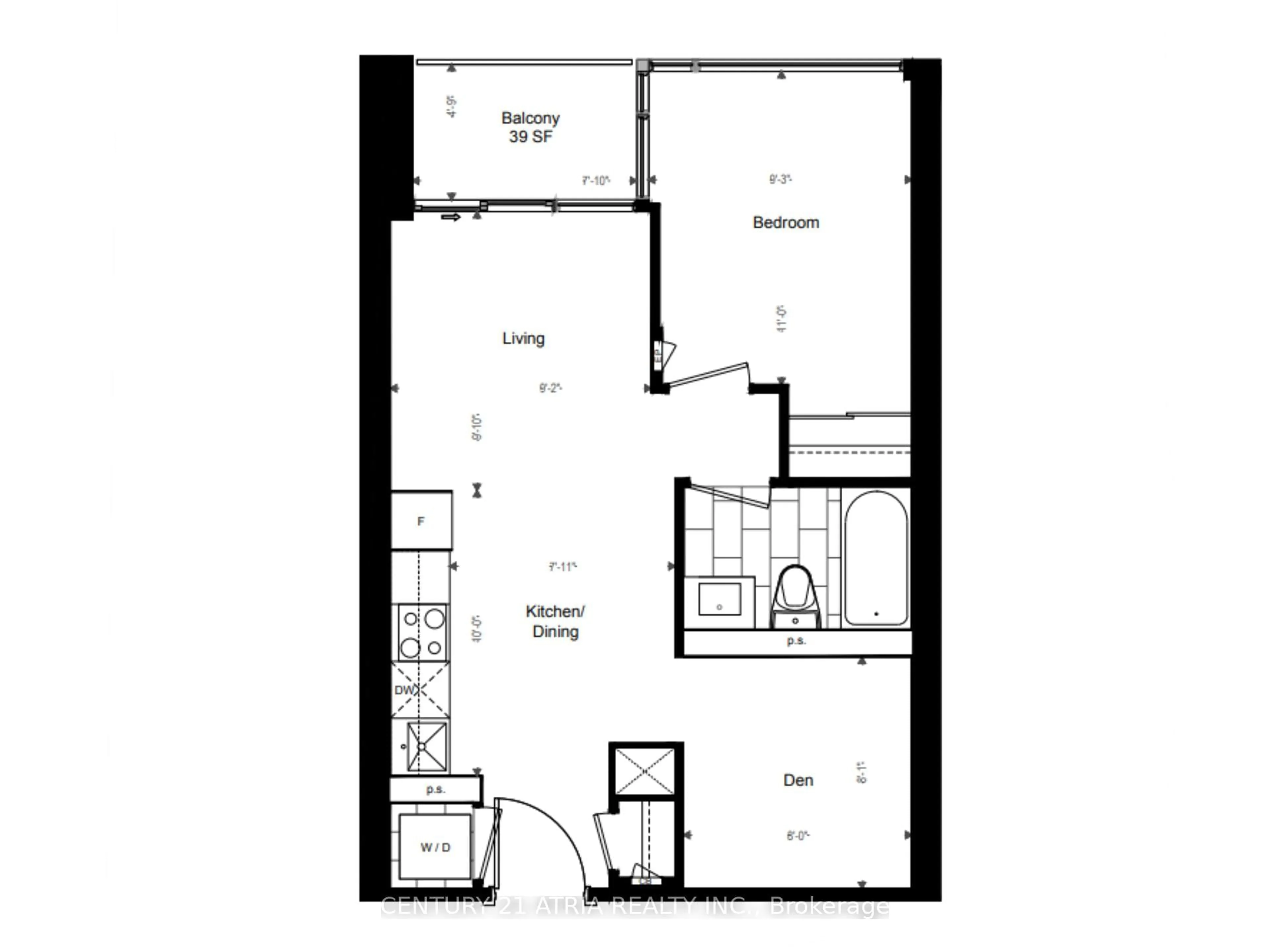 Floor plan for 135 Lower Sherbourne St #863, Toronto Ontario M5A 1Y4