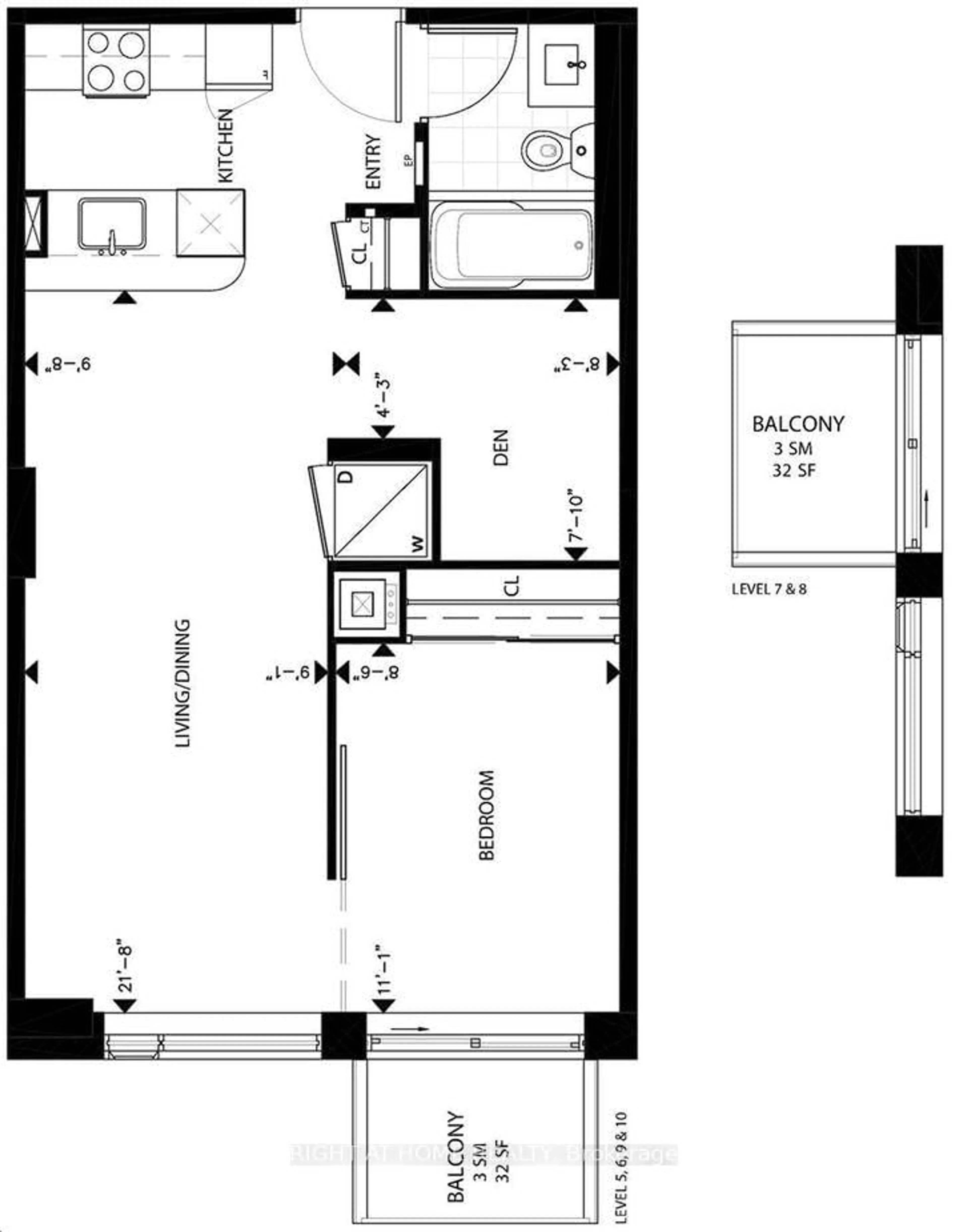 Floor plan for 297 College St #916, Toronto Ontario M5T 0C2