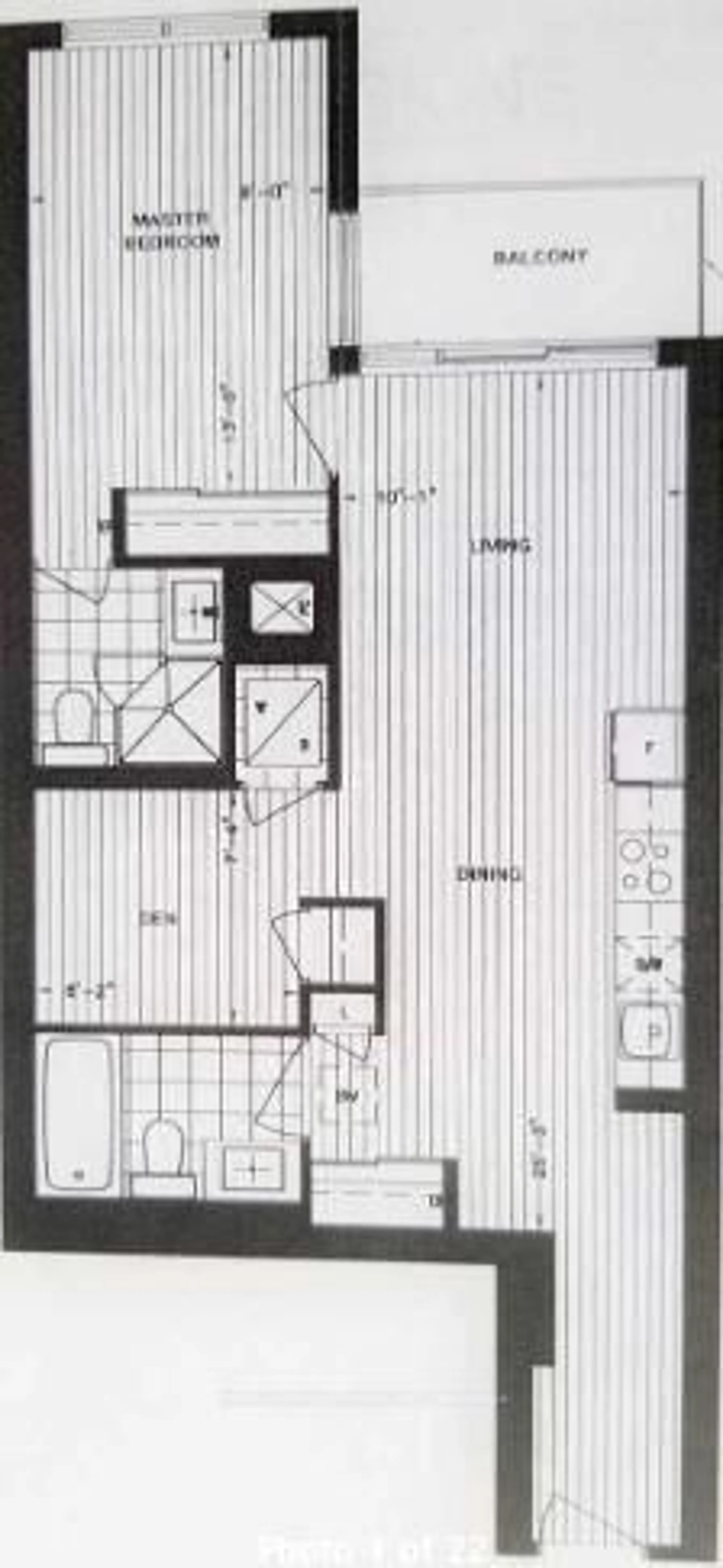 Floor plan for 101 Erskine Ave #1403, Toronto Ontario M4P 1Y5